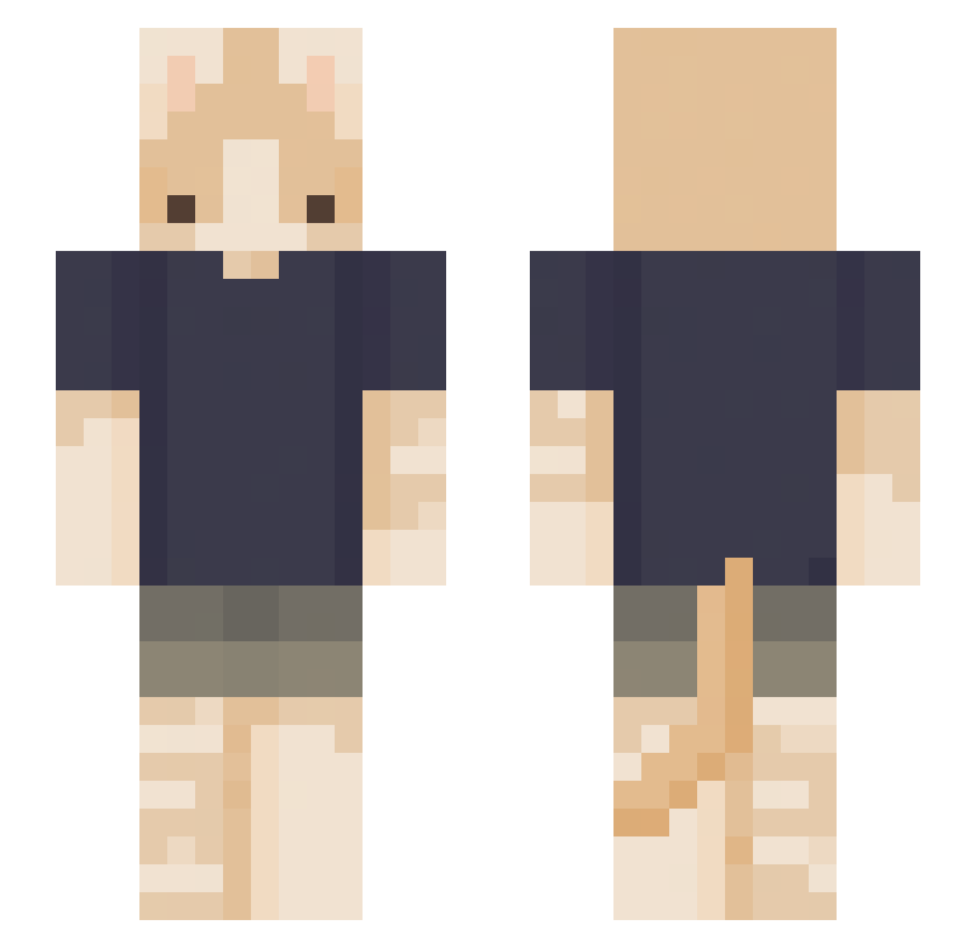 Its_Quinn Minecraft skin, front and back view