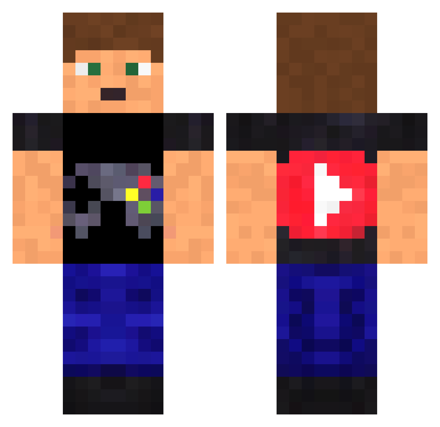 ReRaagus Minecraft skin, front and back view