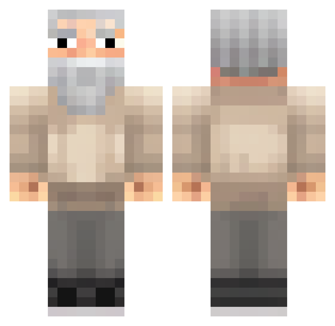 palamele Minecraft skin, front and back view