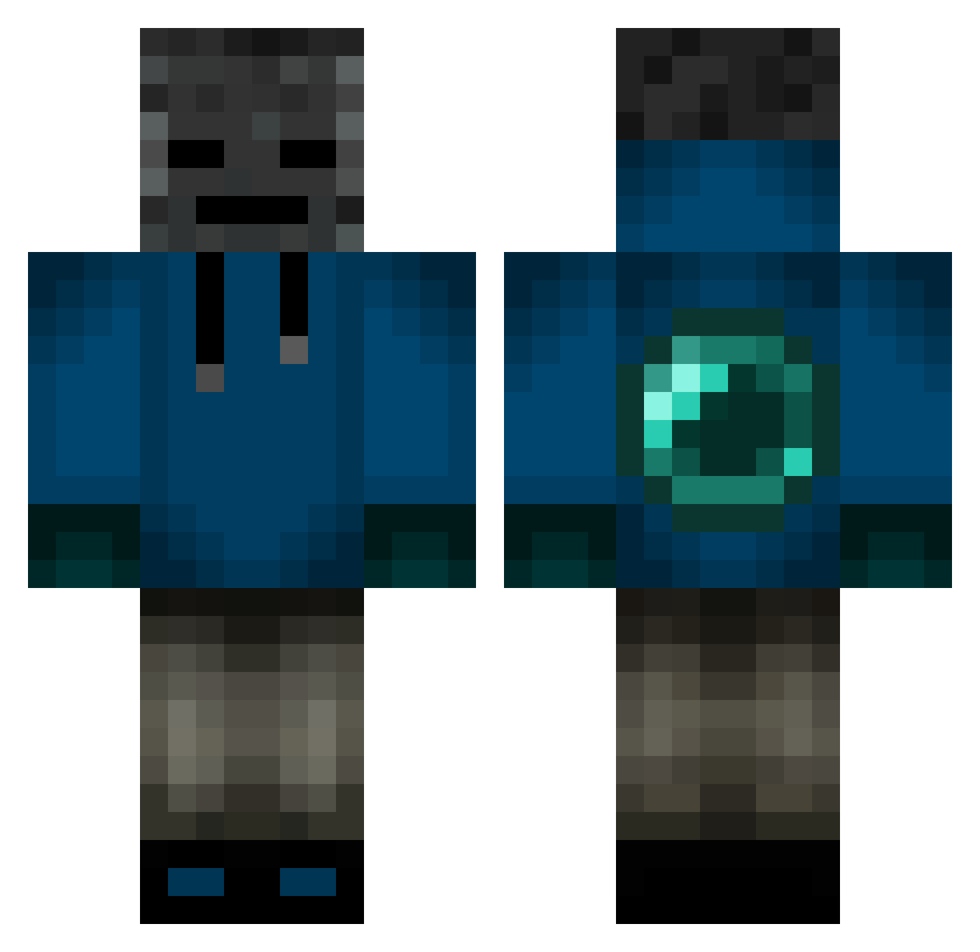 Rohkeli Minecraft skin, front and back view