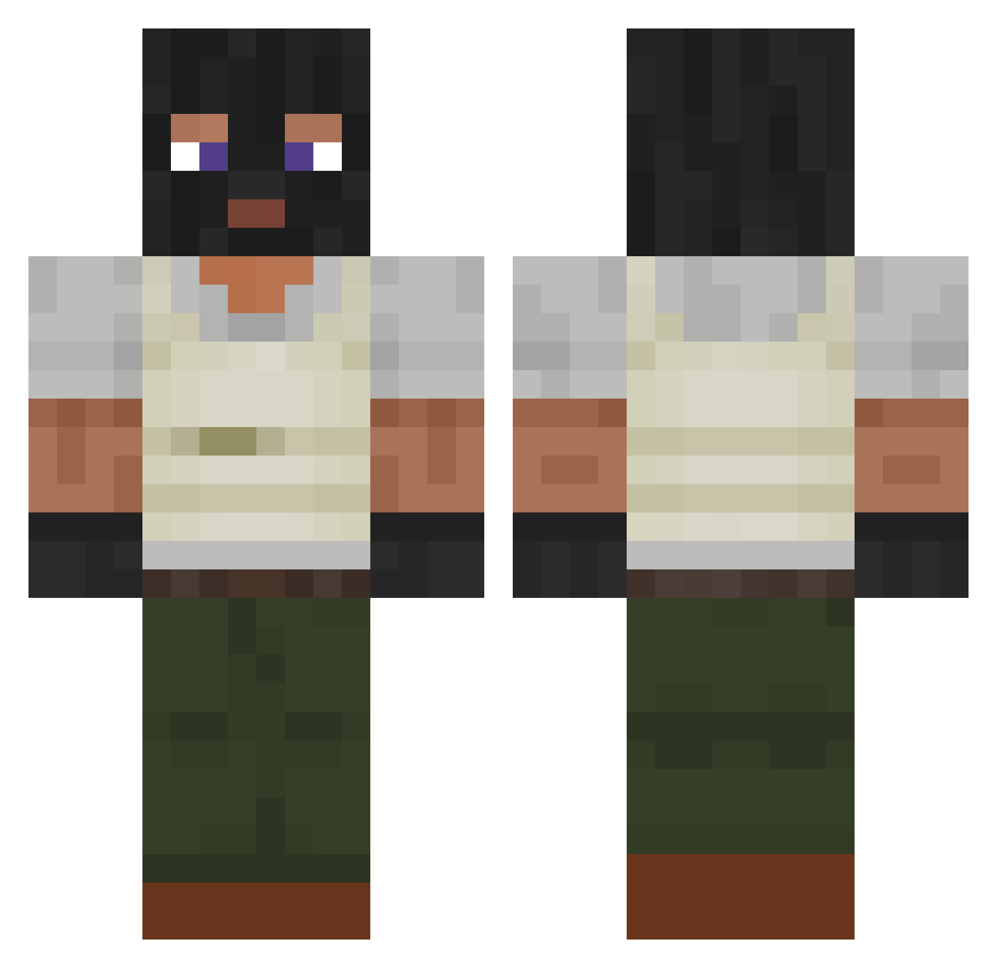KingKongMikas90 Minecraft skin, front and back view
