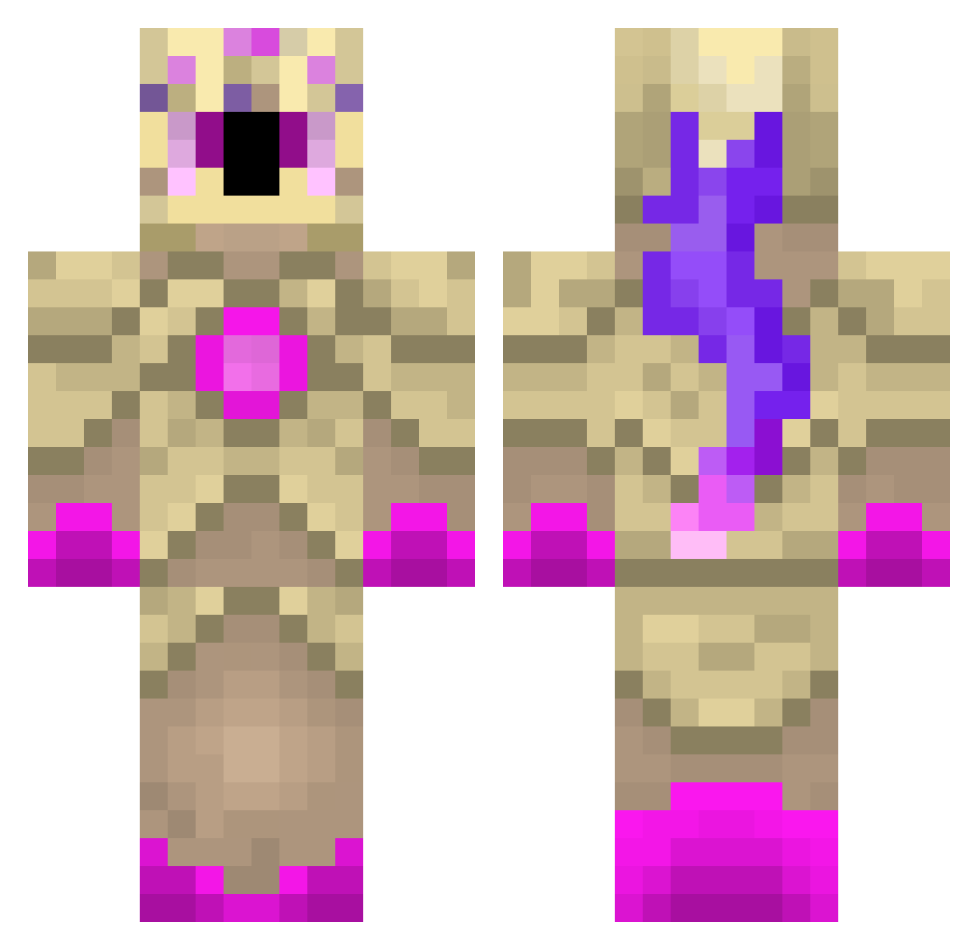 SteveNLegend Minecraft skin, front and back view