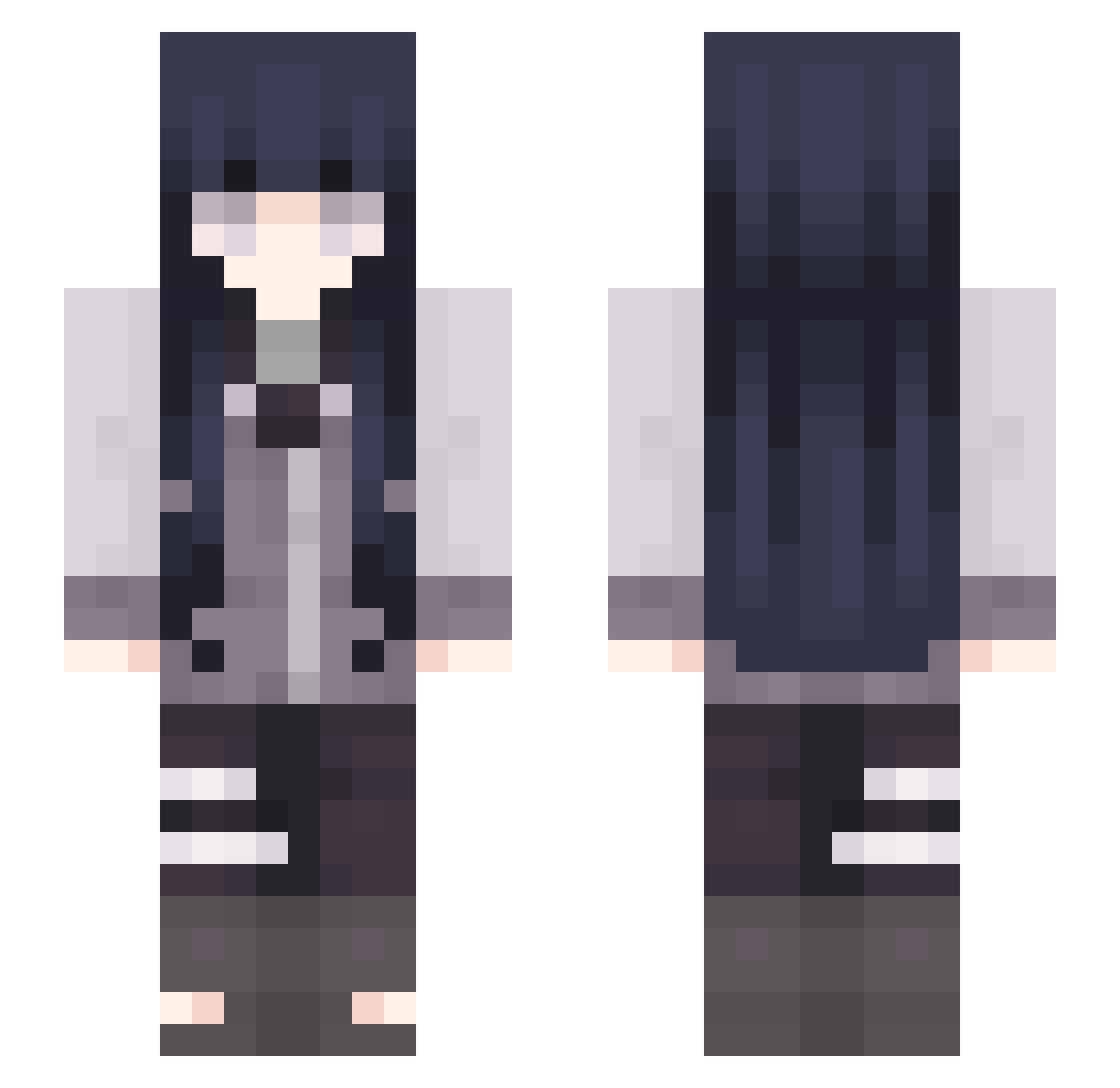 antiheavenn Minecraft skin, front and back view