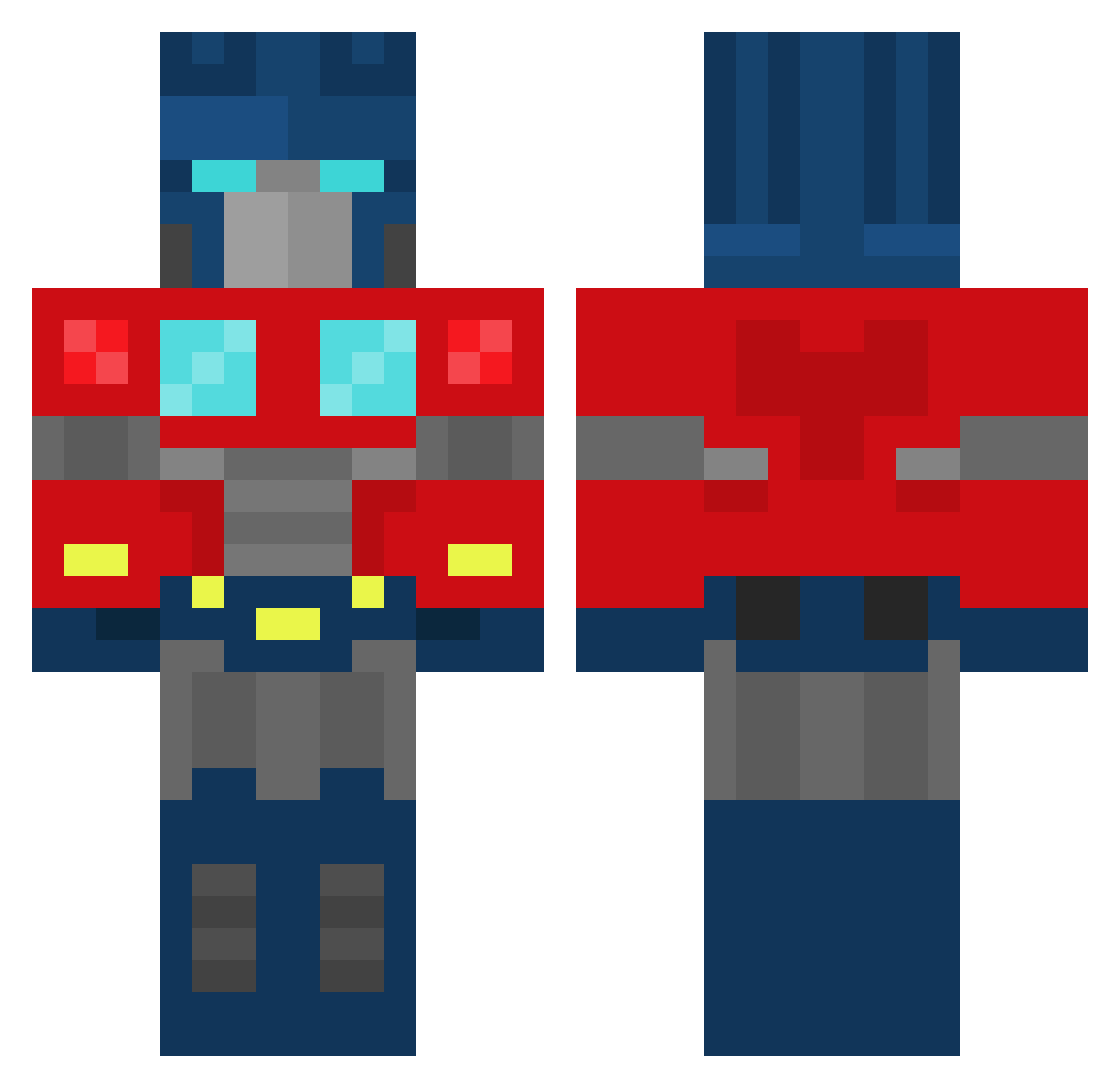Oxosorrel Minecraft skin, front and back view
