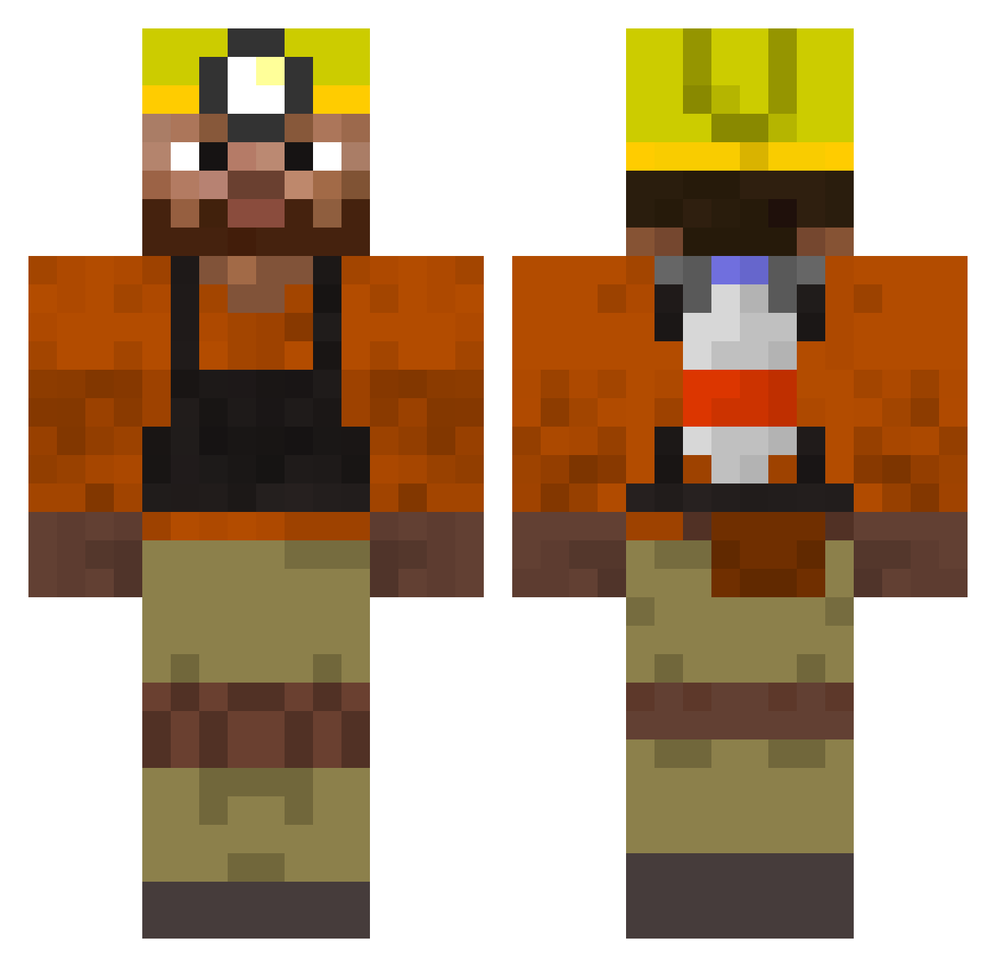 Lickings Minecraft skin, front and back view