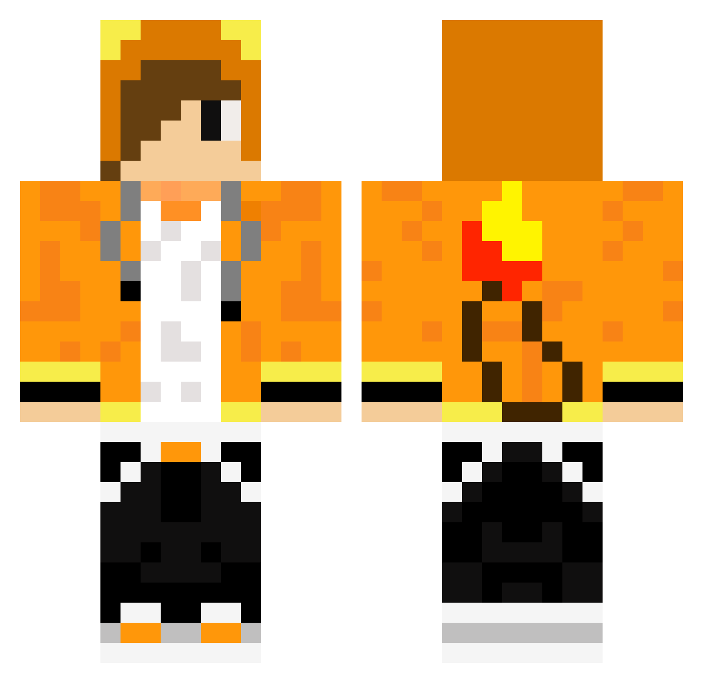 ebooi Minecraft skin, front and back view