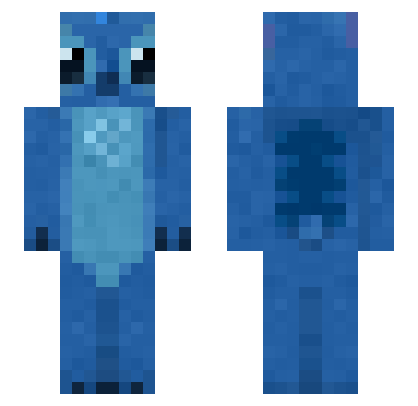 airless Minecraft skin, front and back view