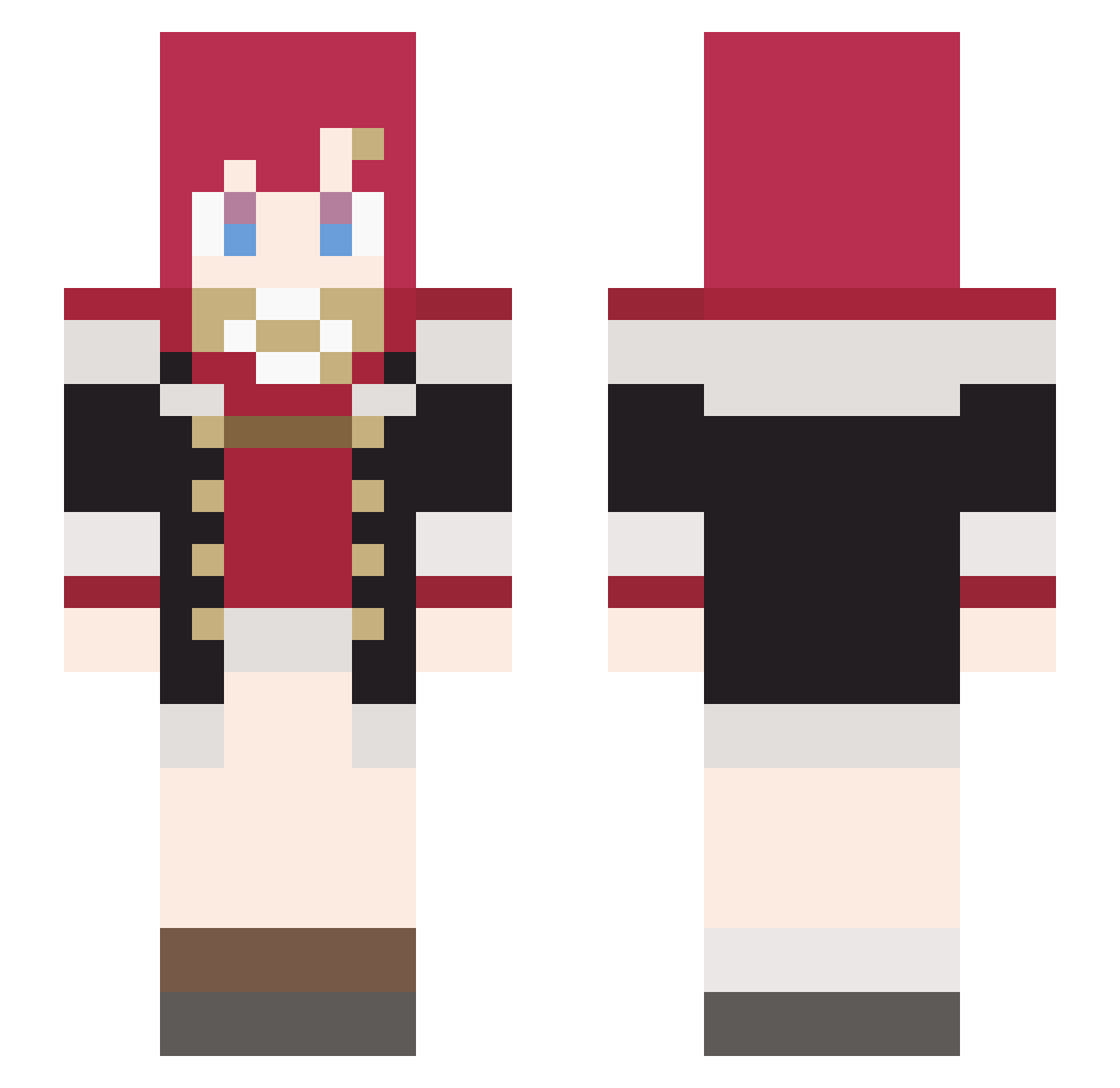 unscience Minecraft skin, front and back view