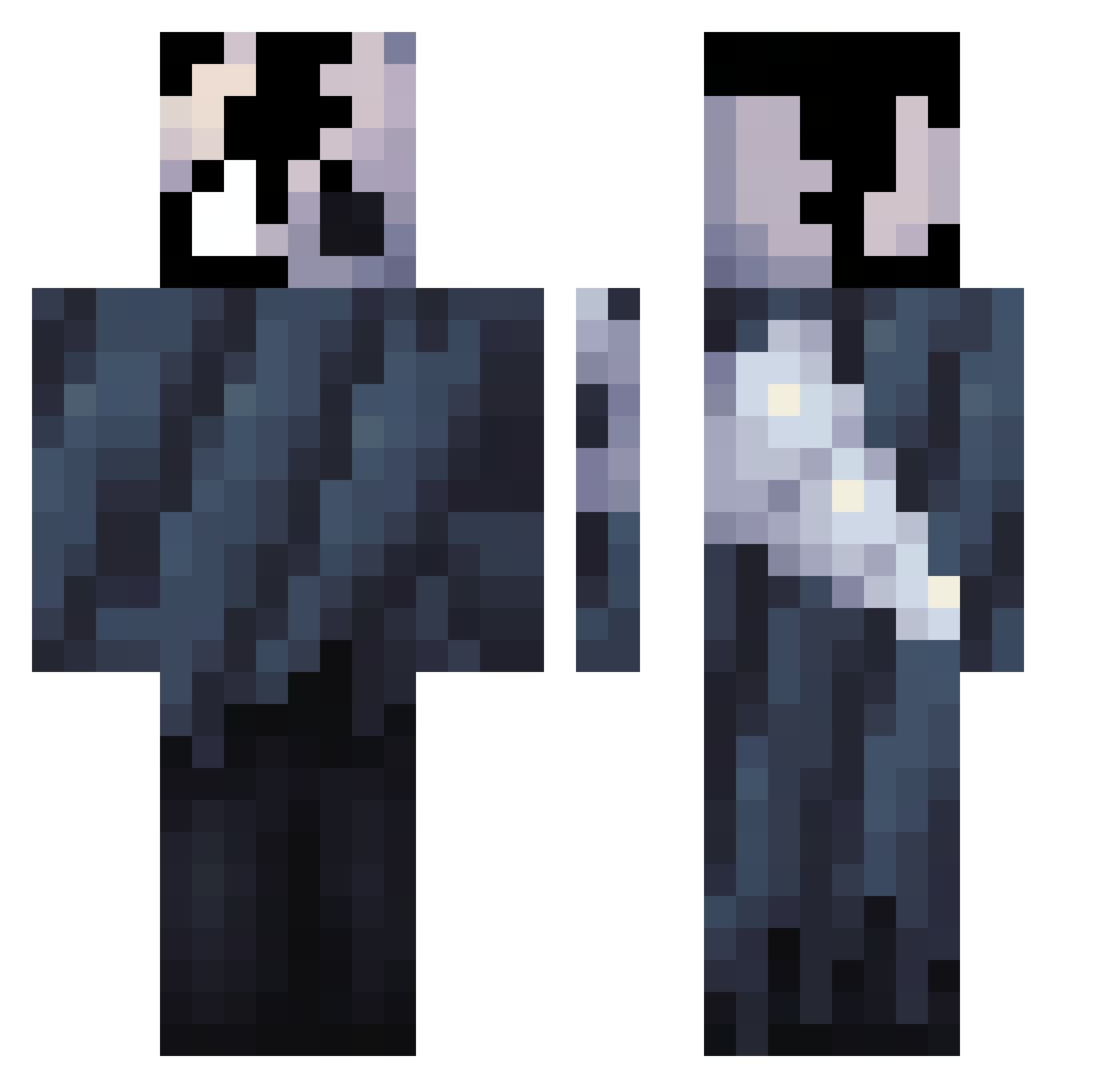 nodrain21 Minecraft skin, front and back view