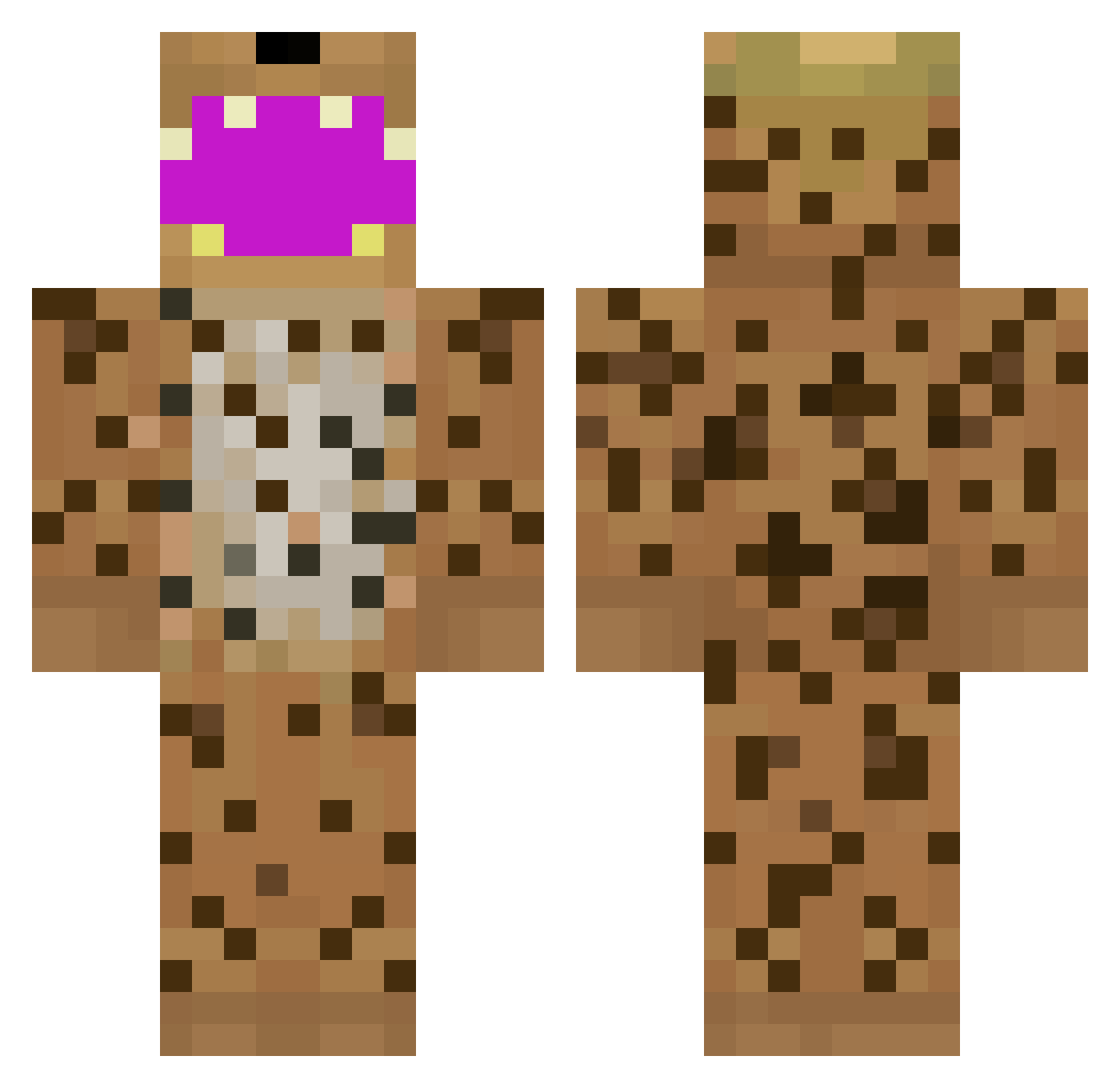 WienerLord420 Minecraft skin, front and back view