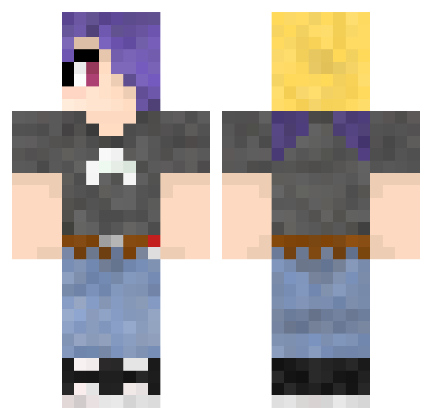 Cynder60 Minecraft skin, front and back view