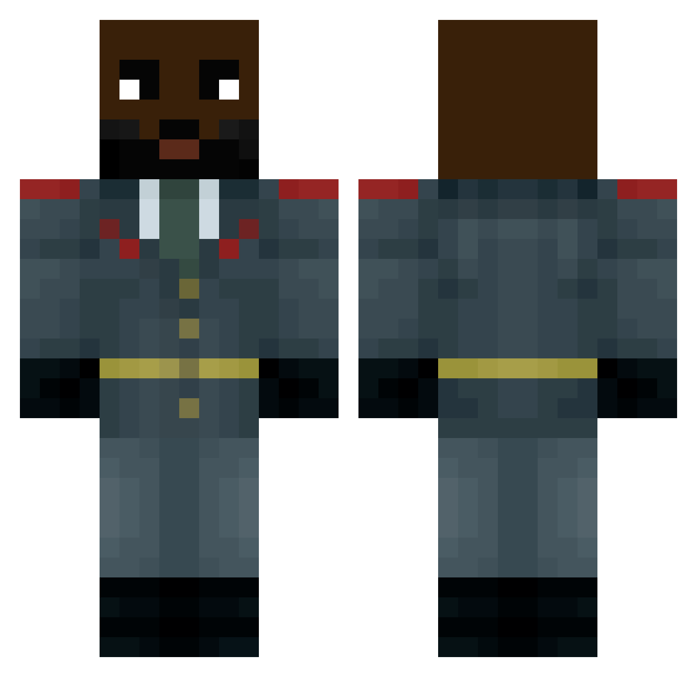 BigRomRom Minecraft skin, front and back view