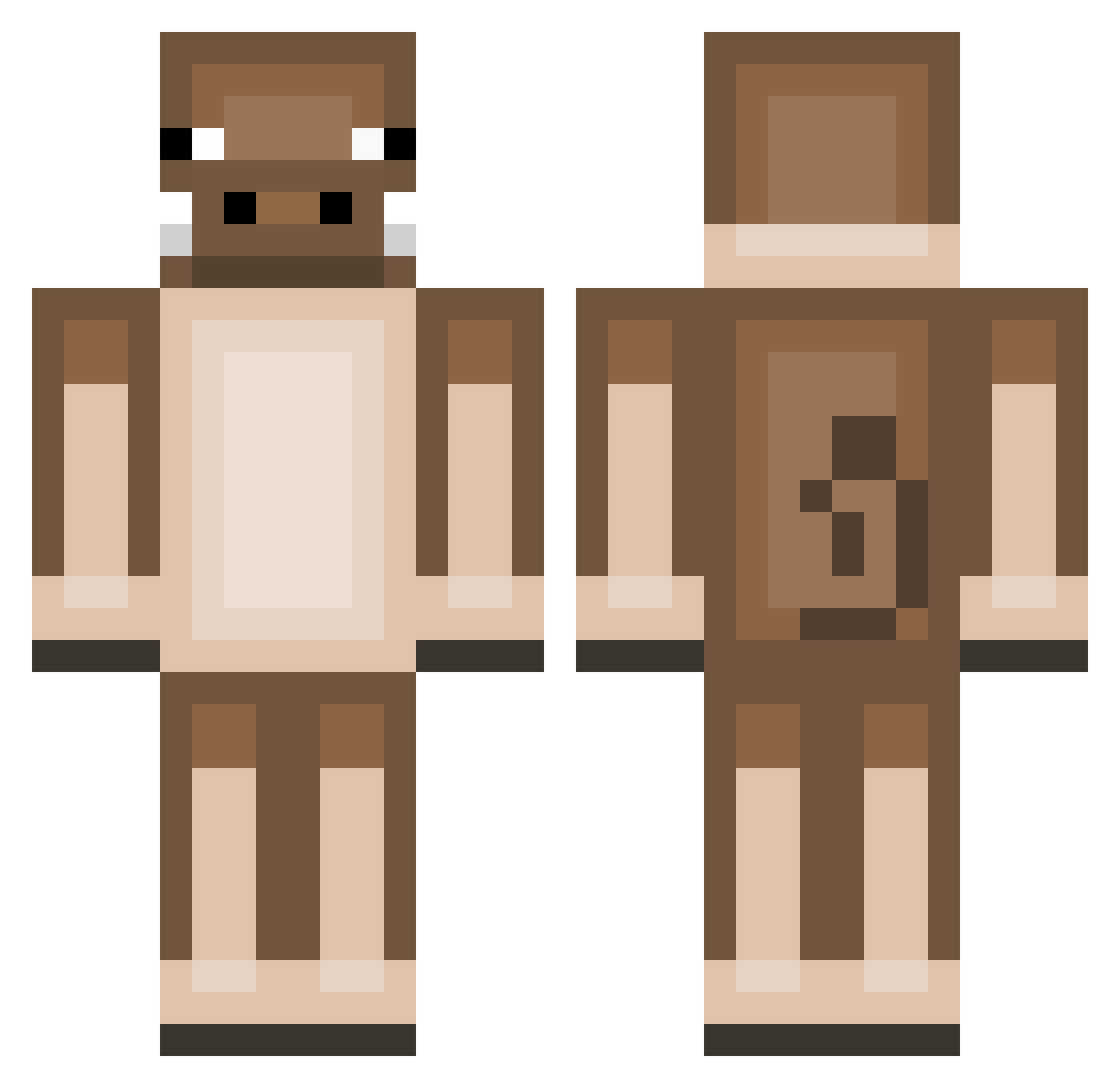 GodJan Minecraft skin, front and back view