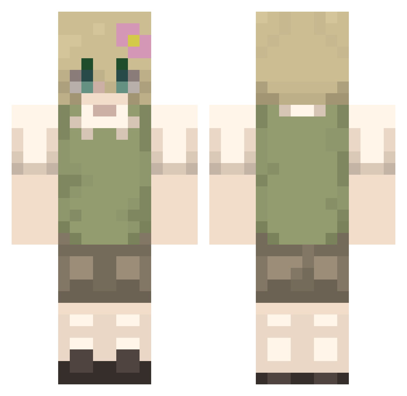 yyumi_boo Minecraft skin, front and back view