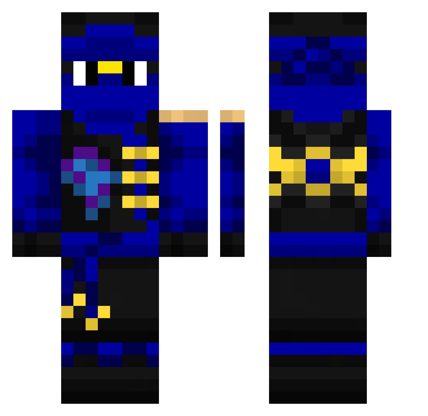 dangerlog Minecraft skin, front and back view