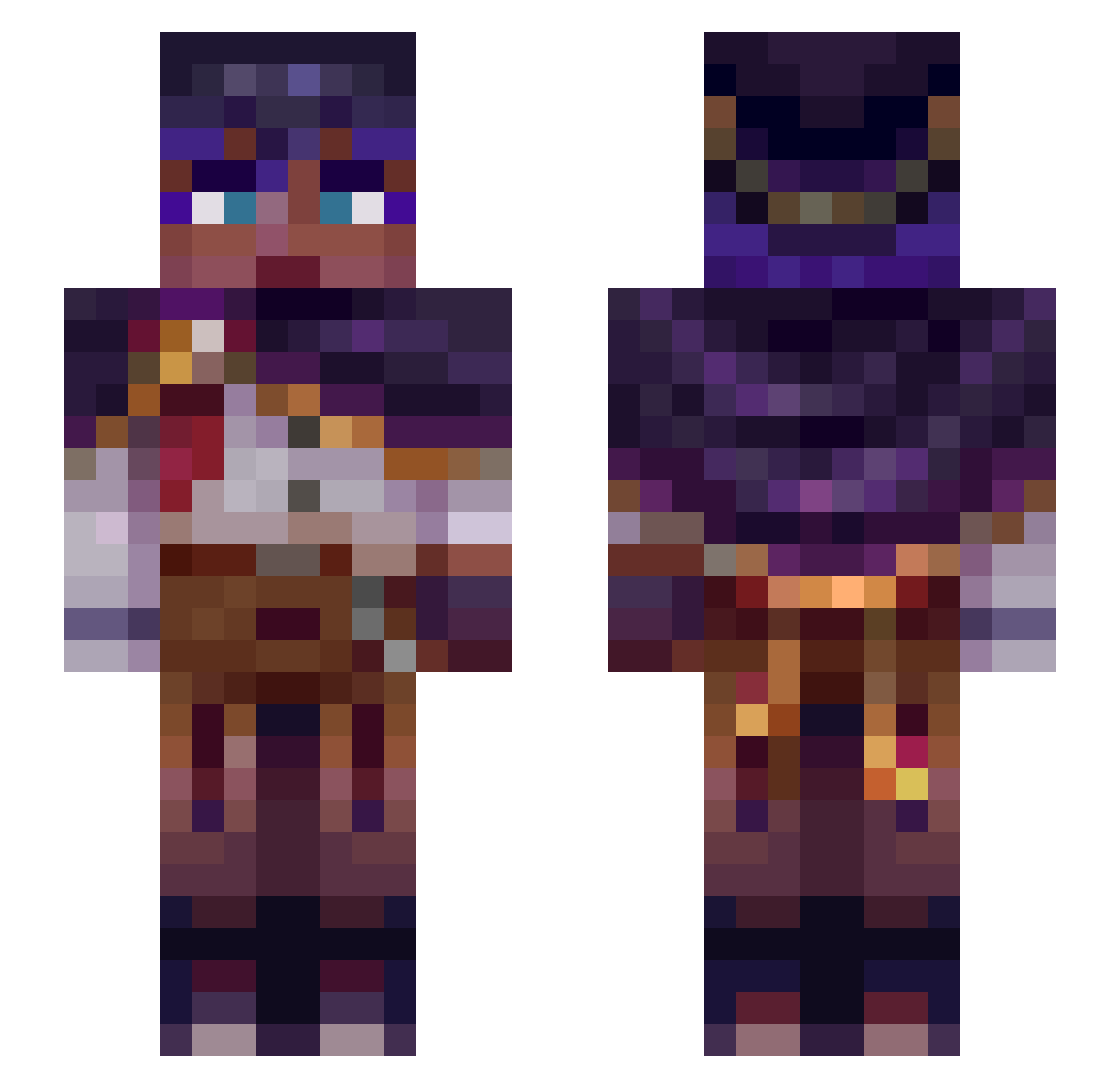 duskingtide Minecraft skin, front and back view