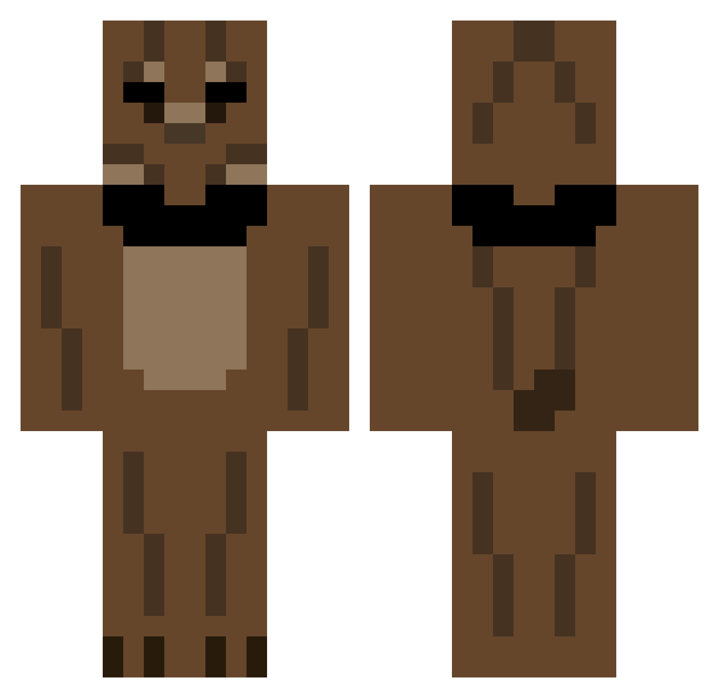 Guest23P Minecraft skin, front and back view