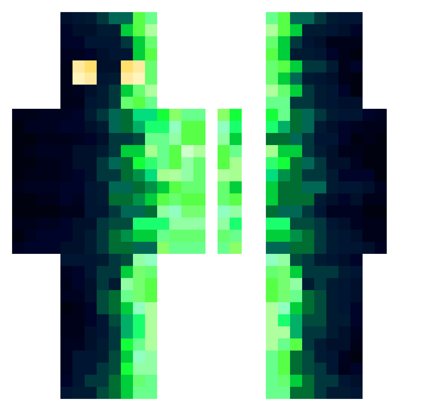 i_is_Phoenix Minecraft skin, front and back view