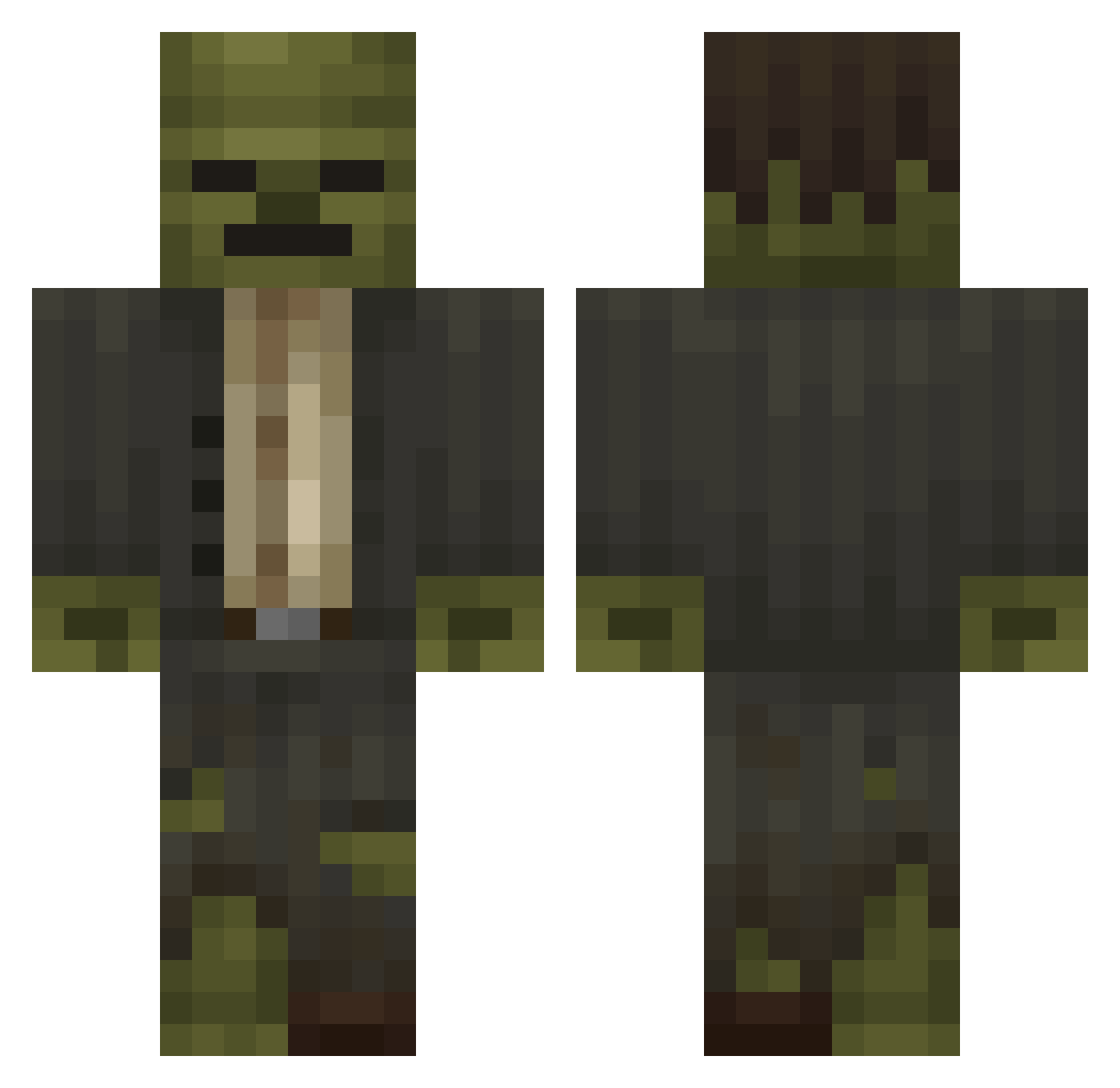 FartingPuppy Minecraft skin, front and back view