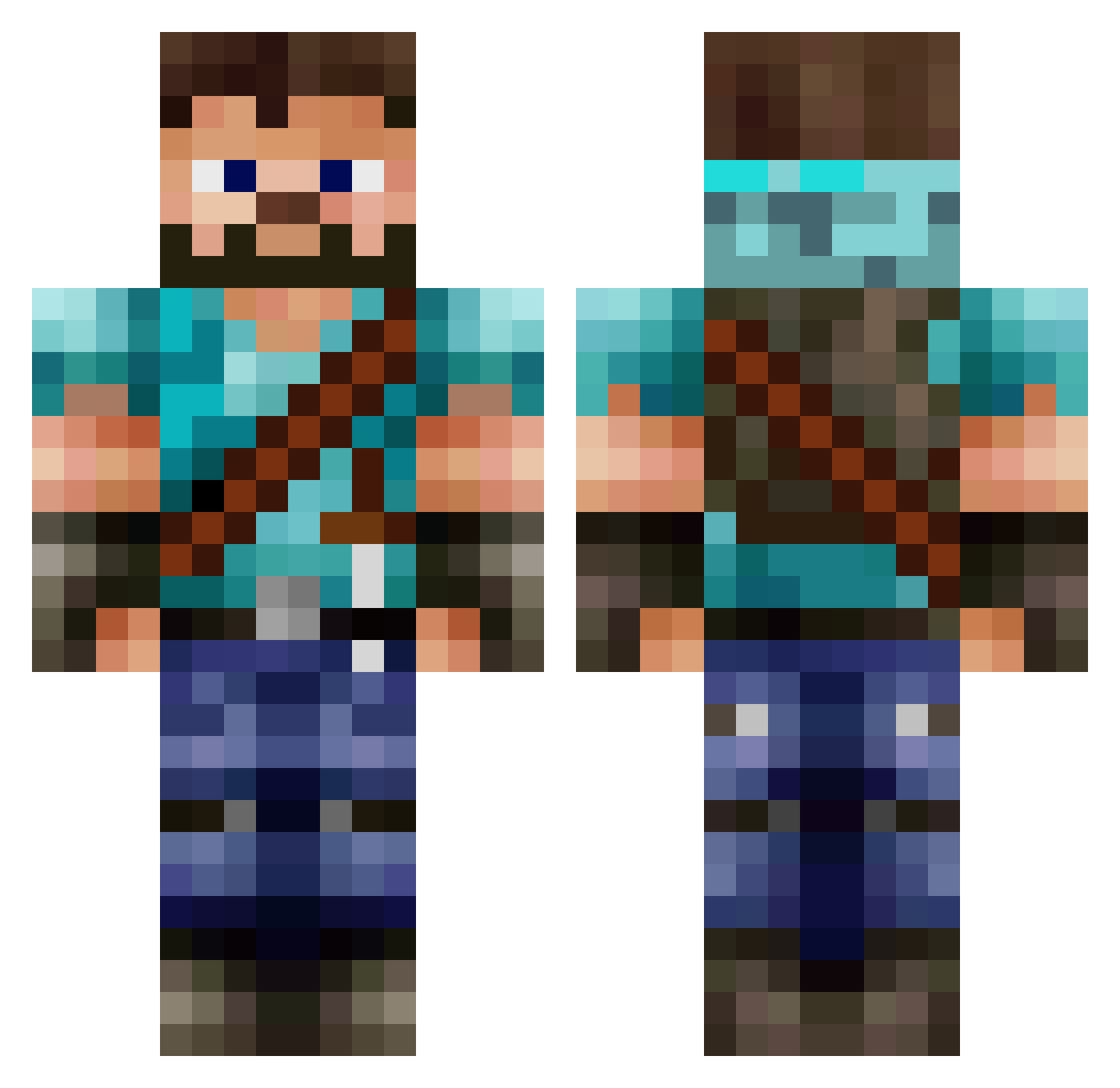 Severance_MC Minecraft skin, front and back view