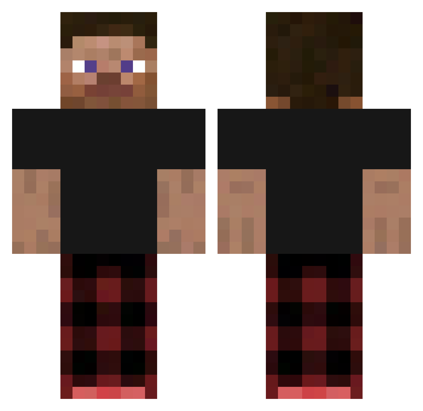 aleksporfafor Minecraft skin, front and back view