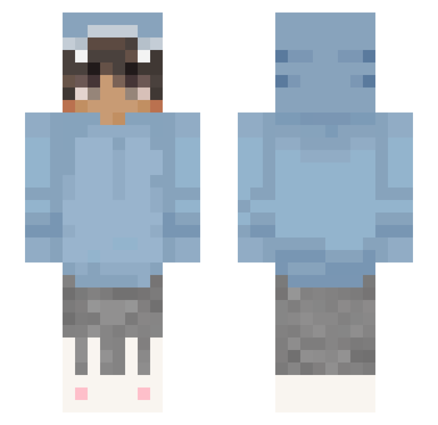 Aint_Nobody Minecraft skin, front and back view