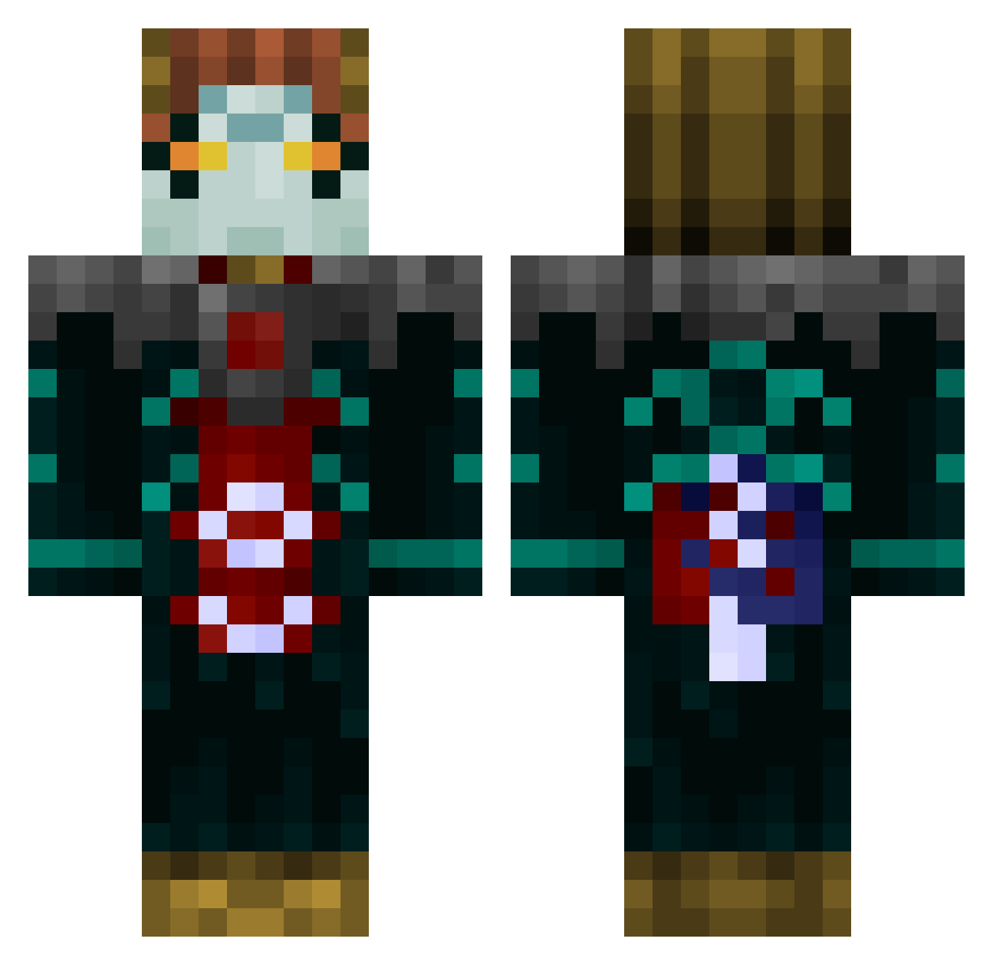 _DrPoop Minecraft skin, front and back view