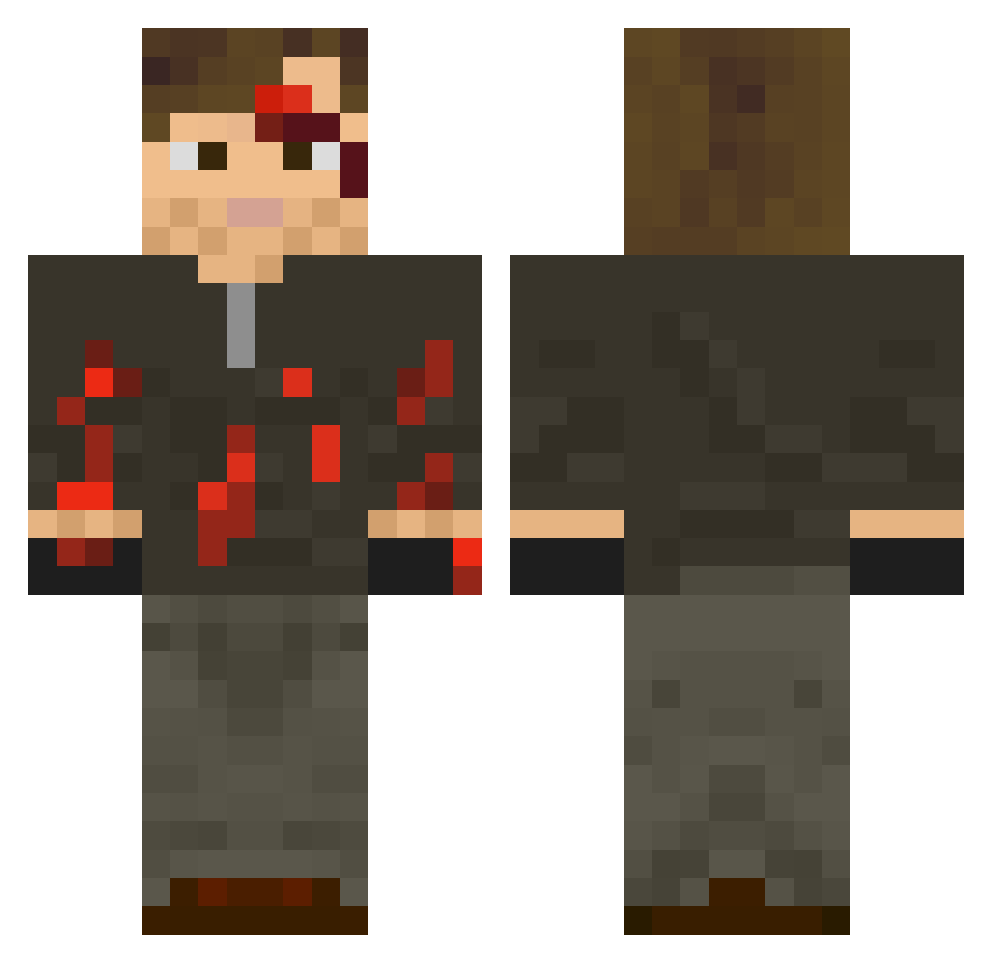 Olmelon Minecraft skin, front and back view