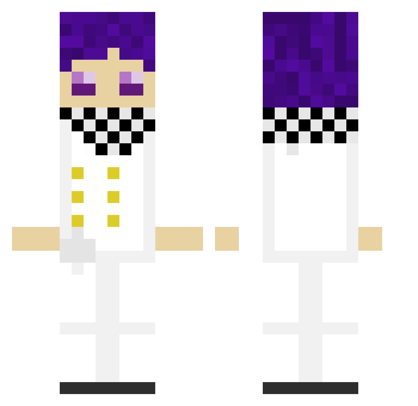 Peiikai Minecraft skin, front and back view