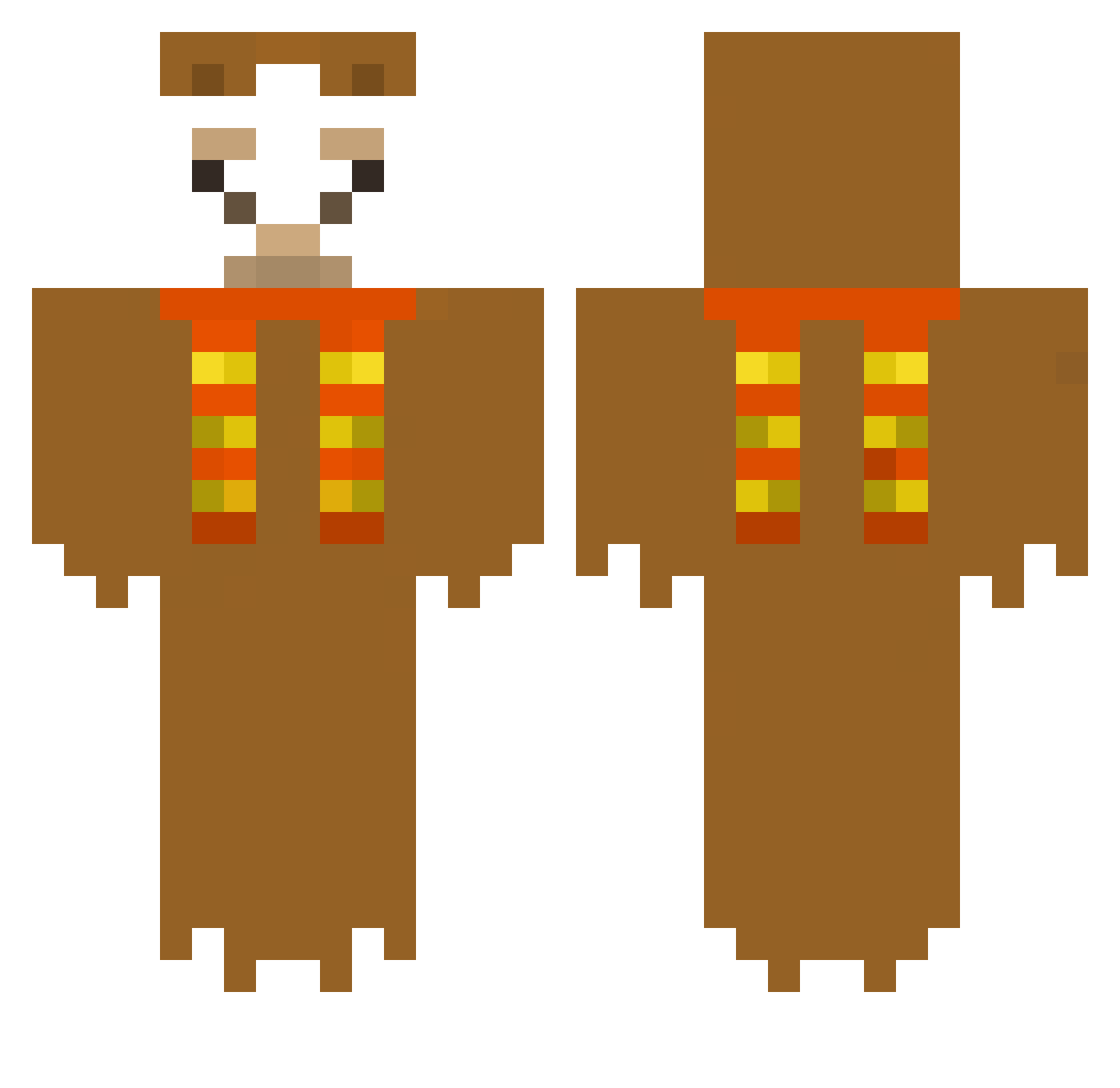 Hanllama0210 Minecraft skin, front and back view