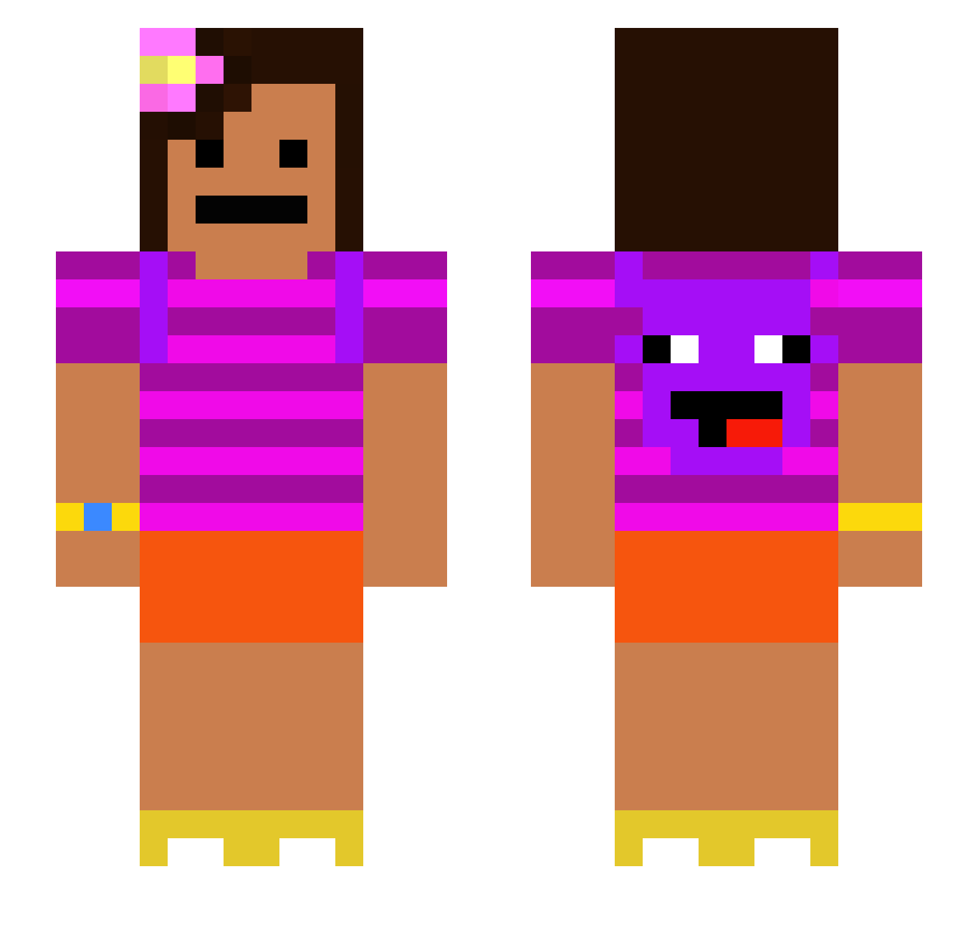karonez Minecraft skin, front and back view