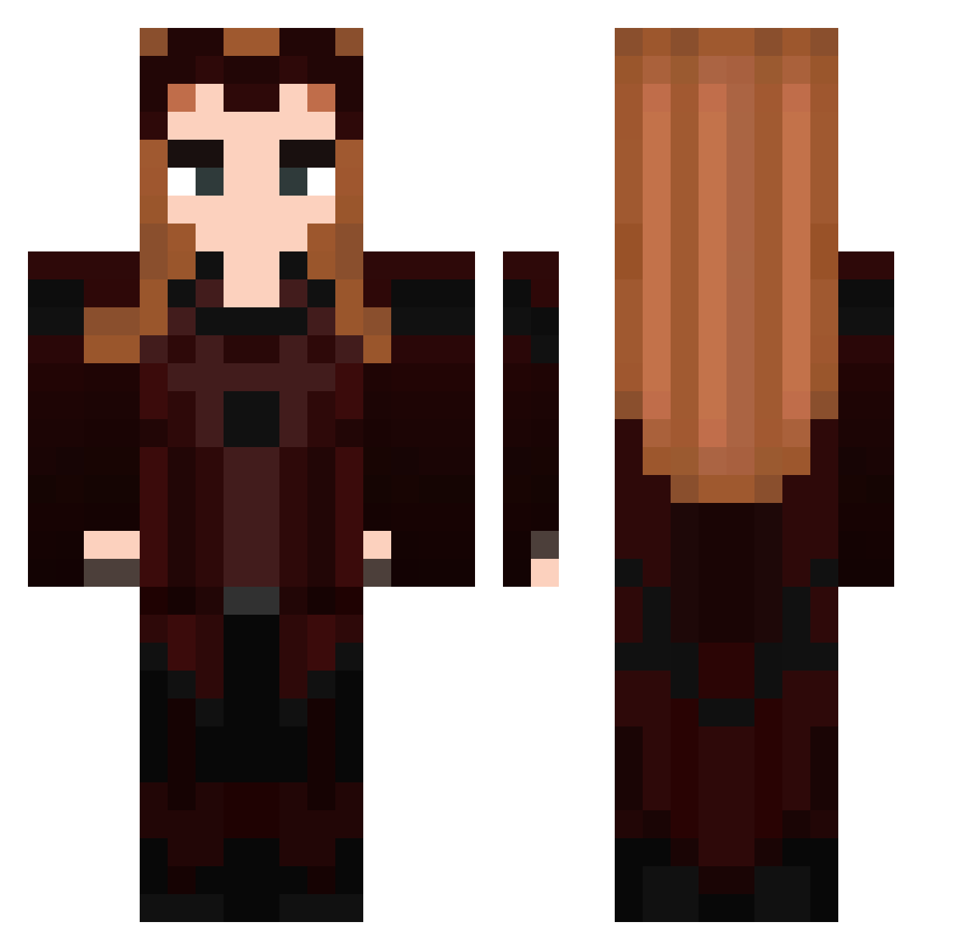 _Kitkaat_ Minecraft skin, front and back view