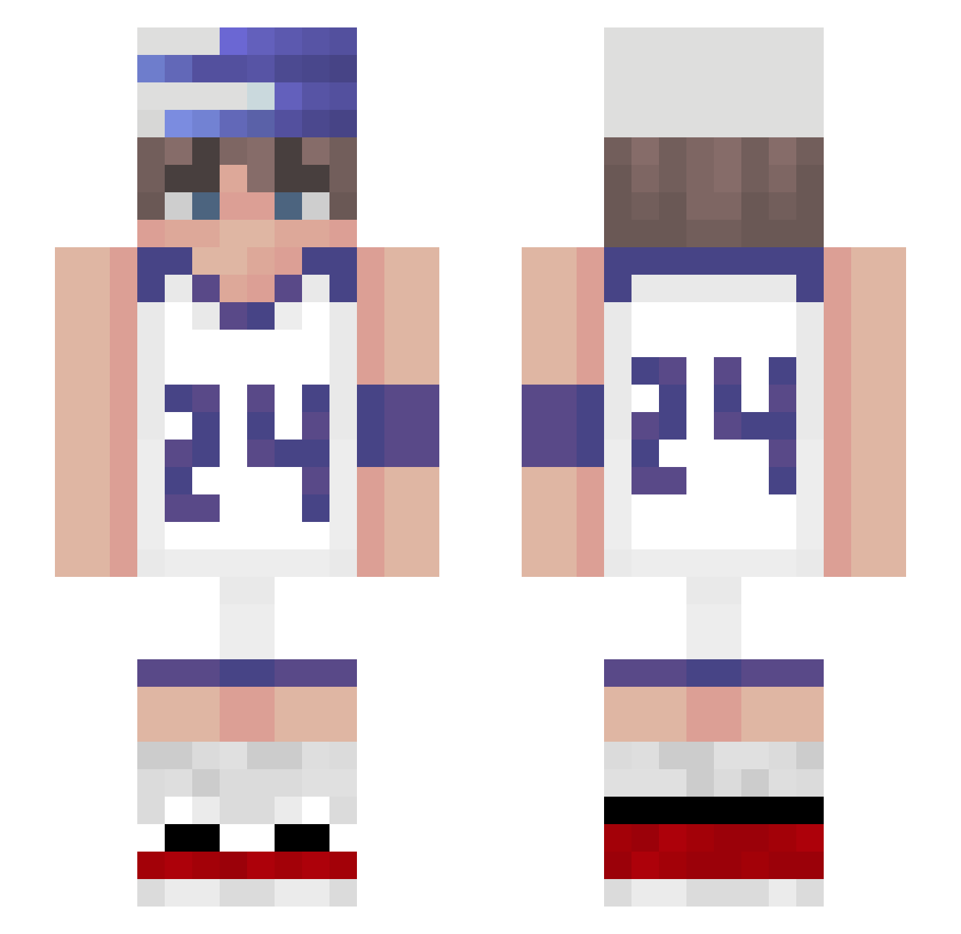 hxpps Minecraft skin, front and back view