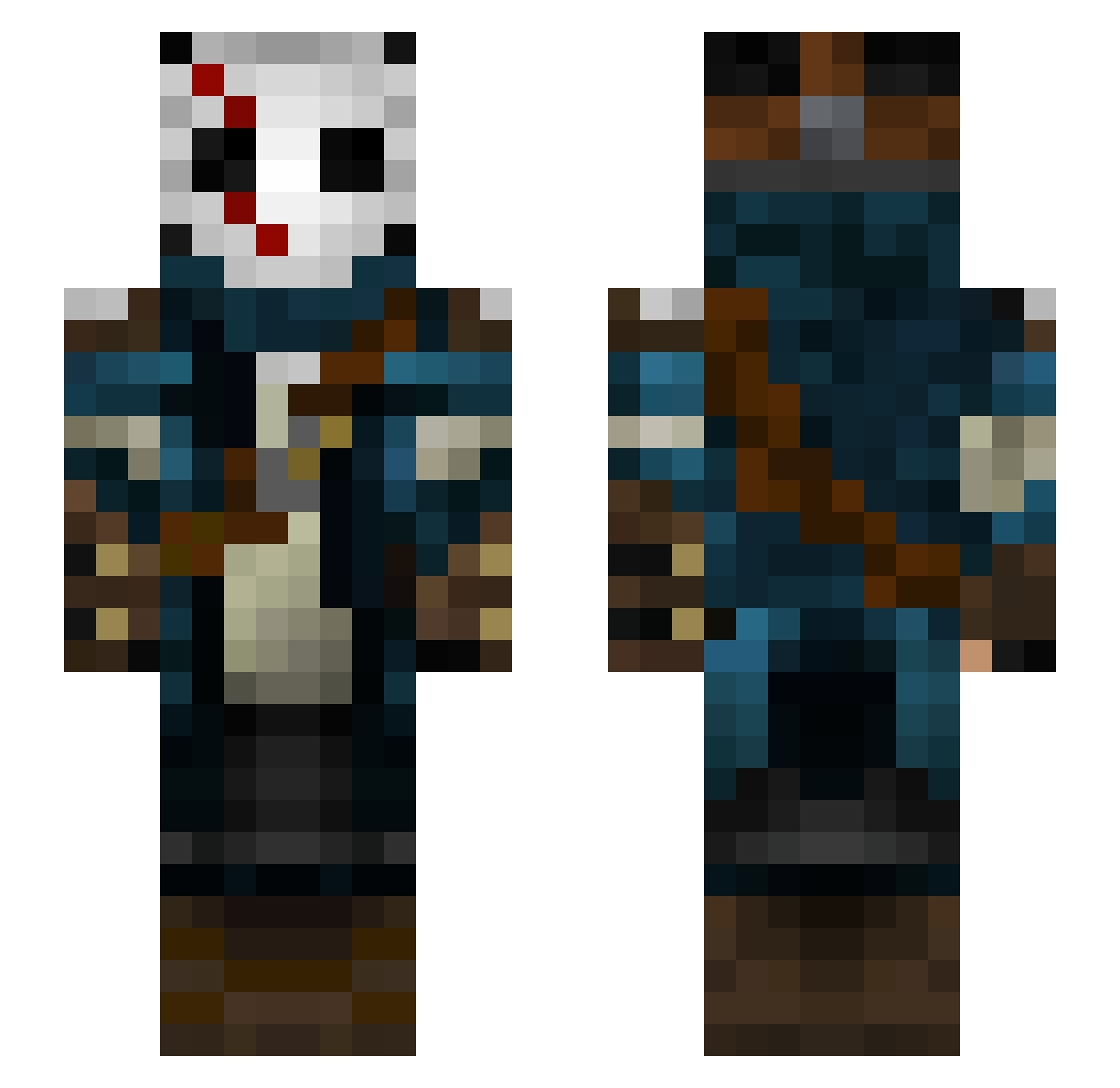 EmotionalAlmonds Minecraft skin, front and back view