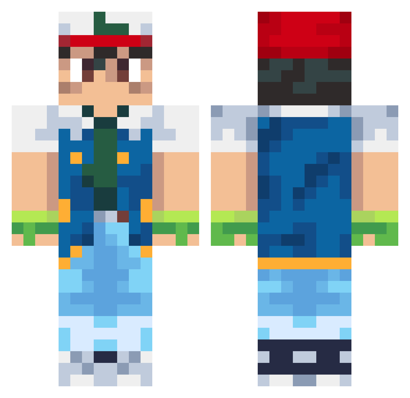 teshiman Minecraft skin, front and back view