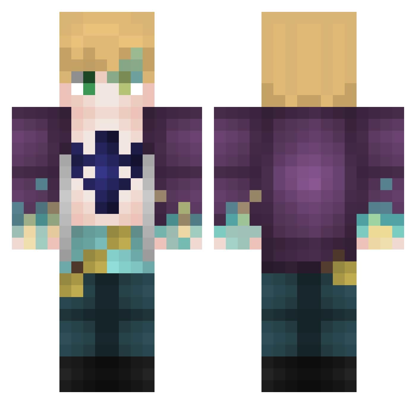 cafezingelado Minecraft skin, front and back view