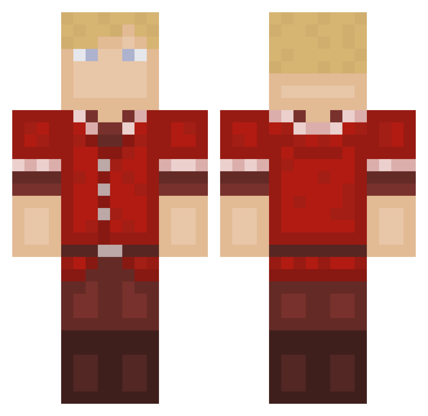 MCGnetDeeDah Minecraft skin, front and back view