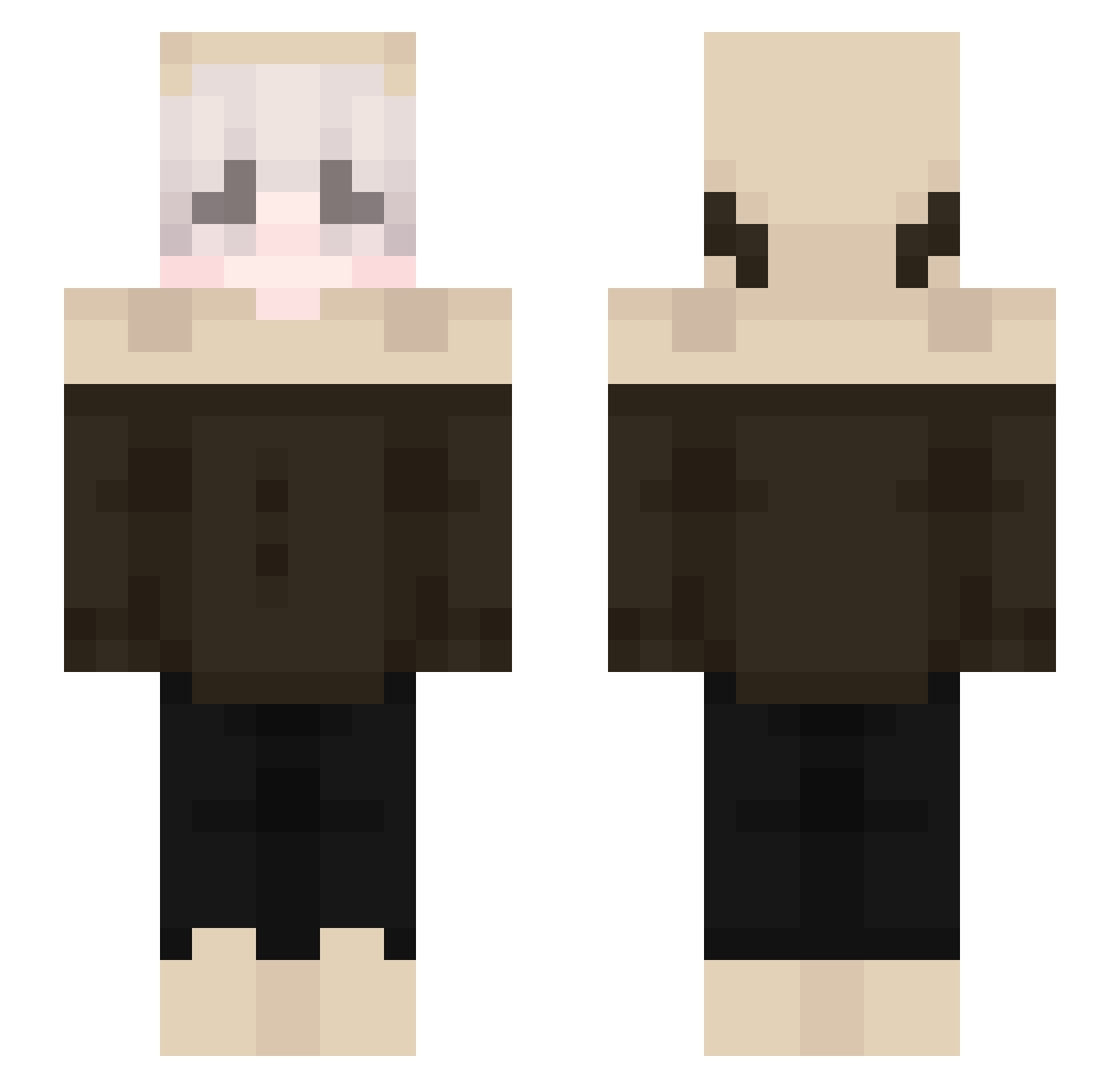 MisxxlMC Minecraft skin, front and back view
