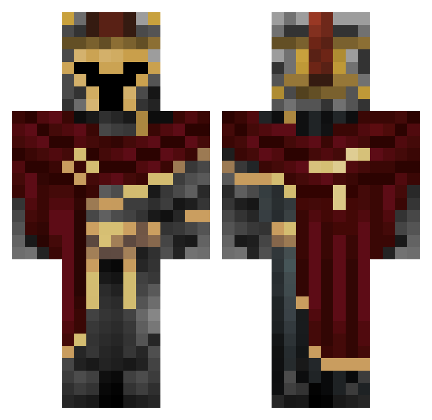 Crazy_jayce Minecraft skin, front and back view