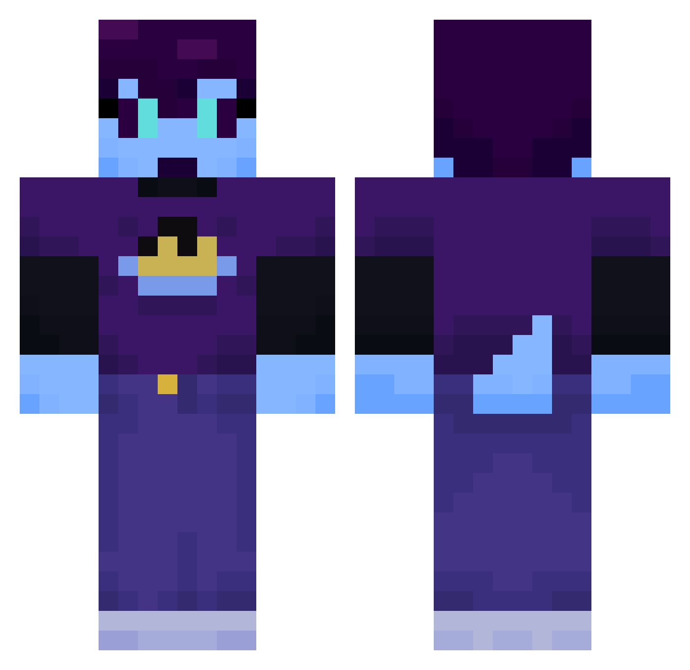 CrystalClearer Minecraft skin, front and back view