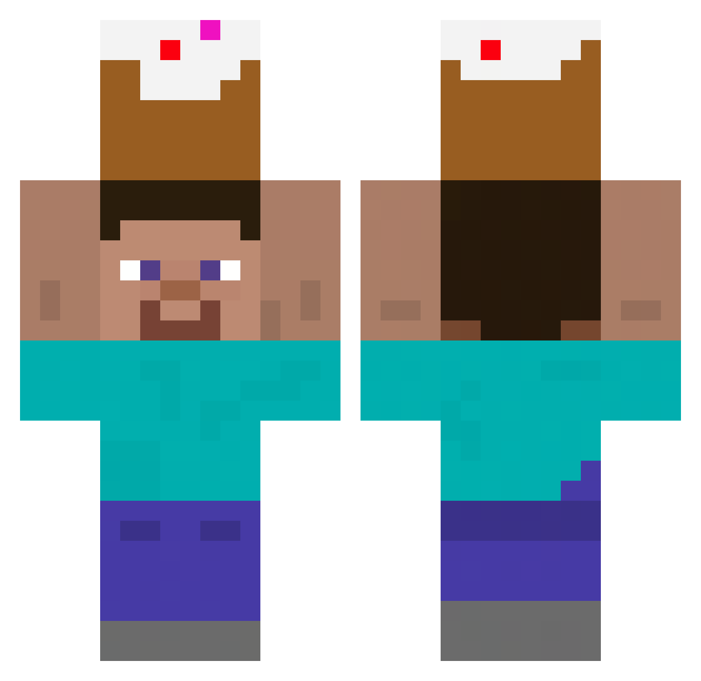 MyNameIsLucca Minecraft skin, front and back view