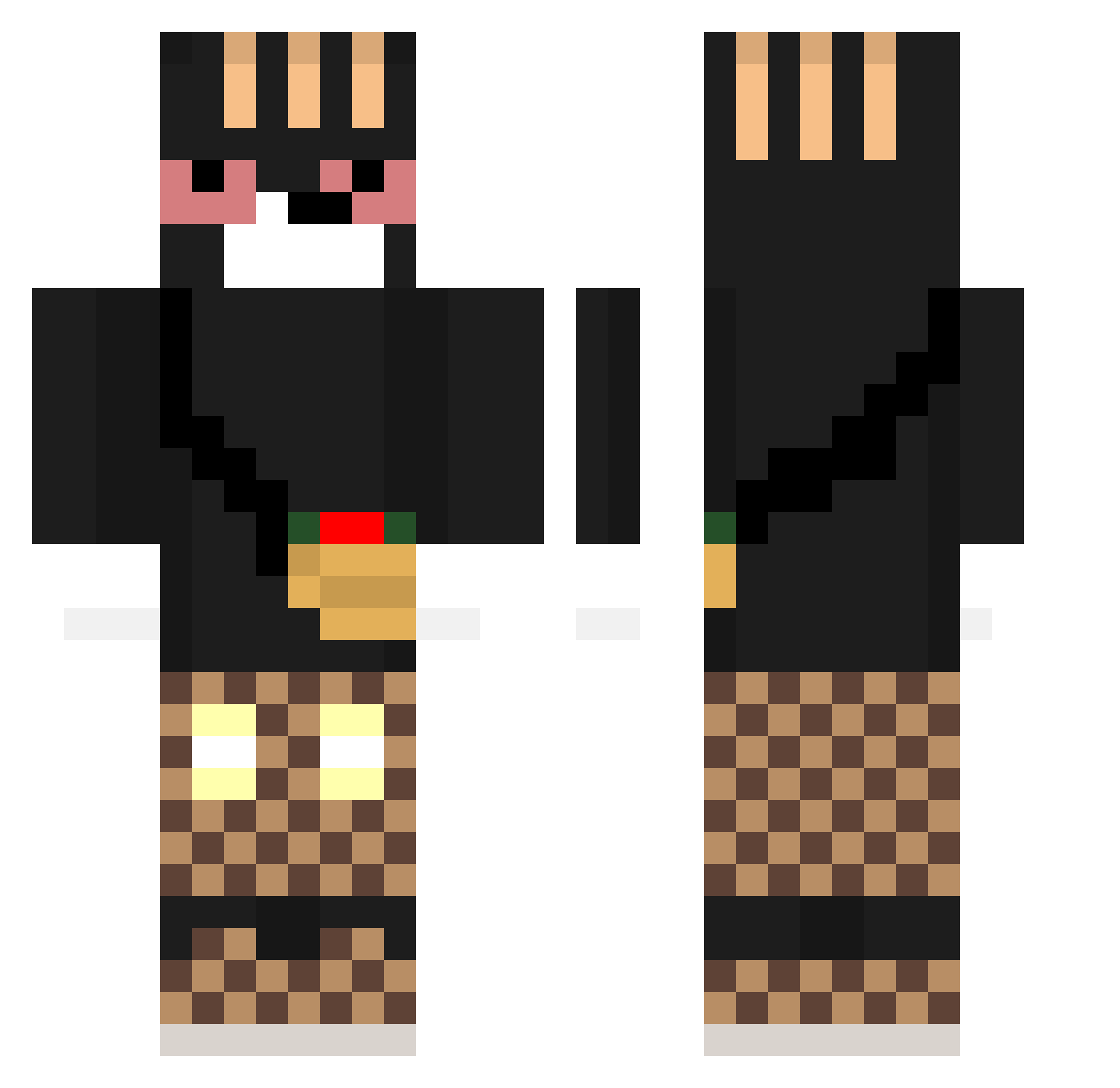 Kyzhon Minecraft skin, front and back view