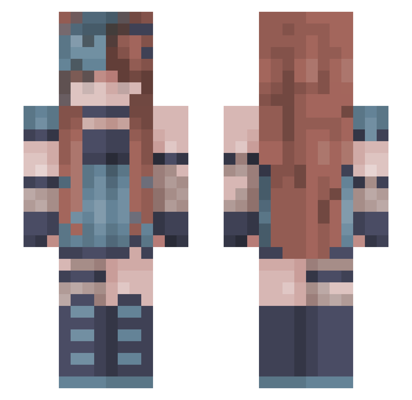 Jasren Minecraft skin, front and back view