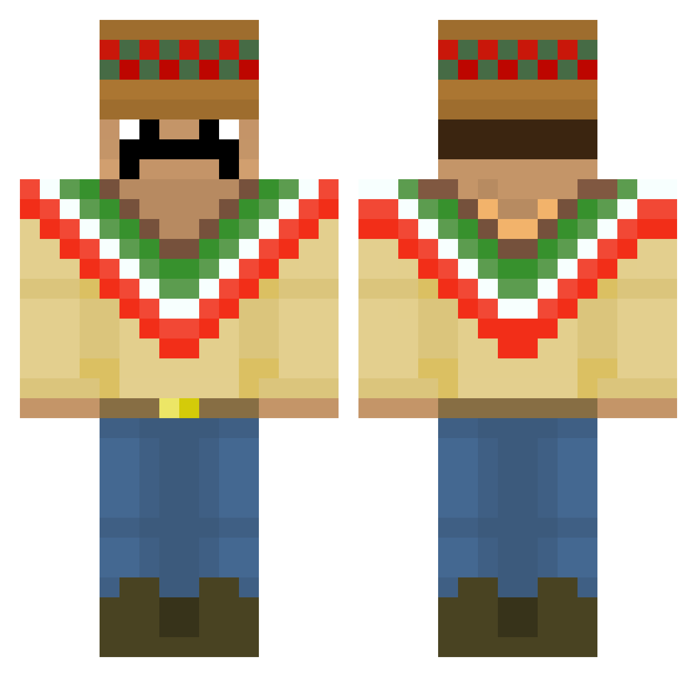 dreadedloser Minecraft skin, front and back view