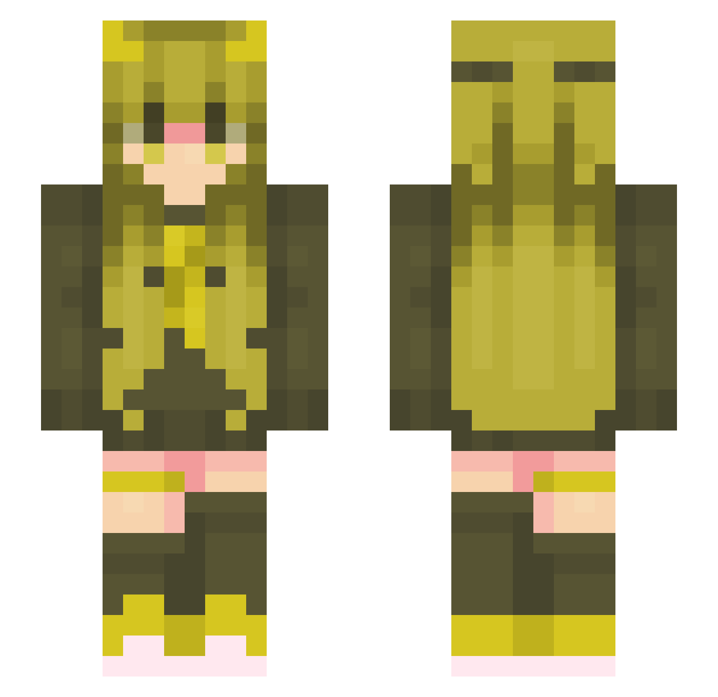 starfishies Minecraft skin, front and back view