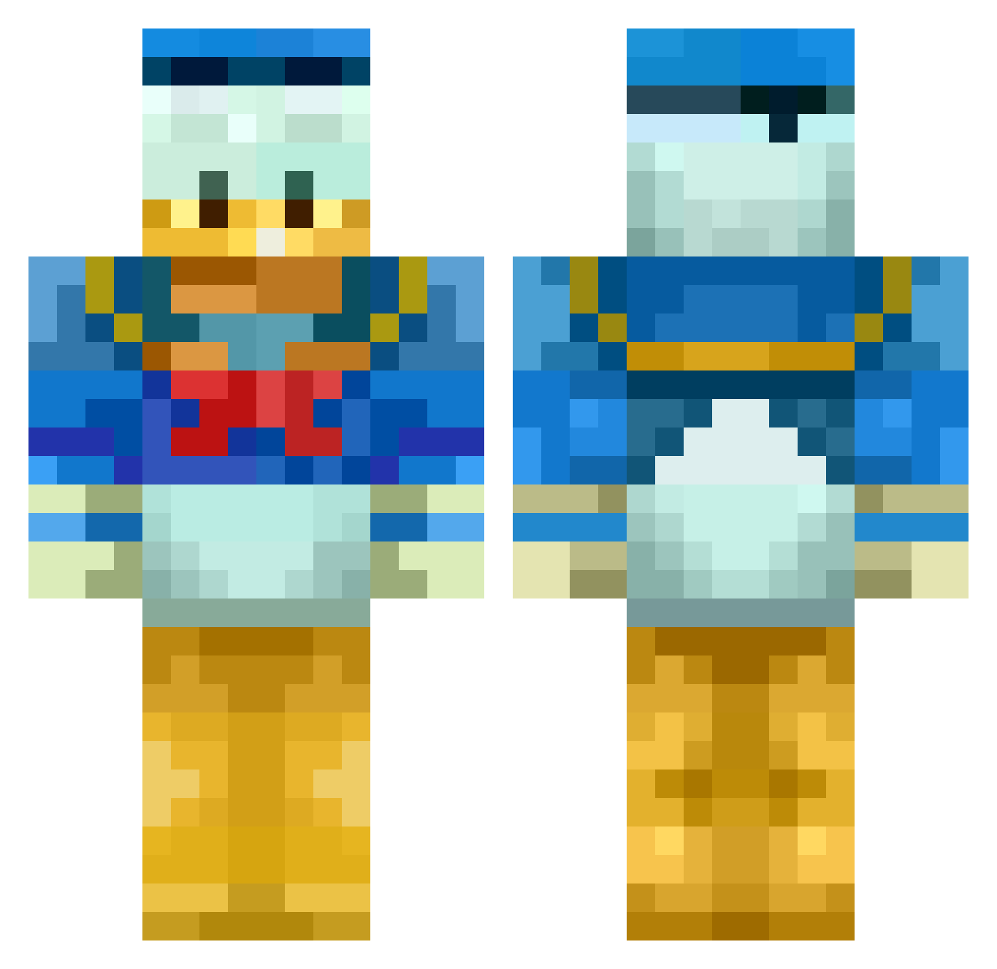 SektionMantis Minecraft skin, front and back view
