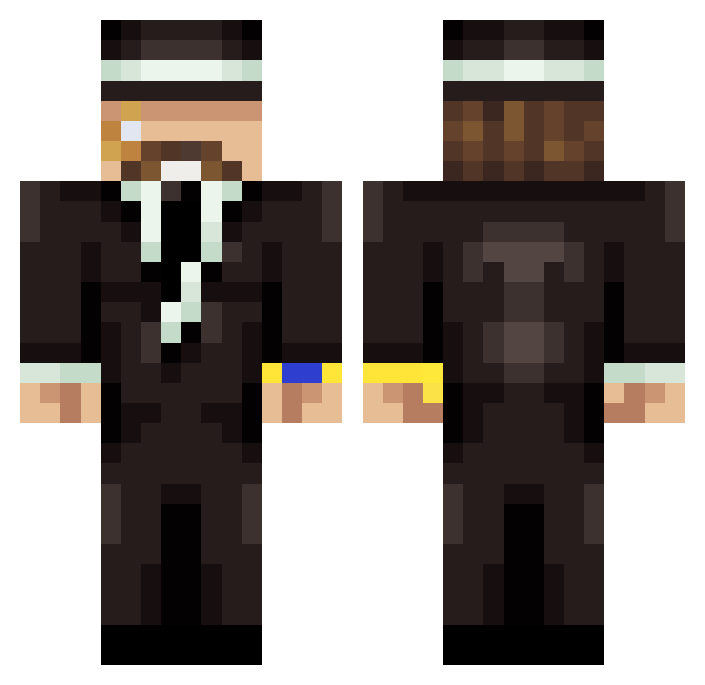 bYq_Michal Minecraft skin, front and back view