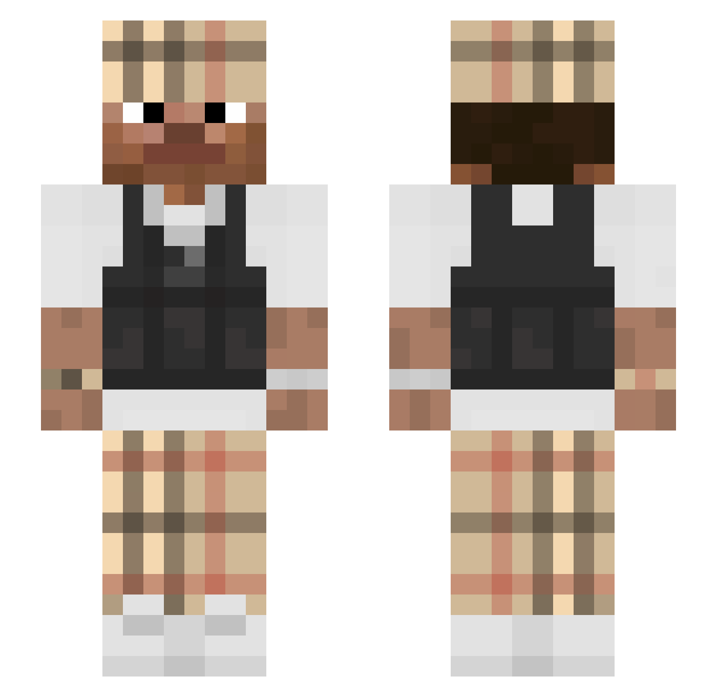 HomanBill Minecraft skin, front and back view
