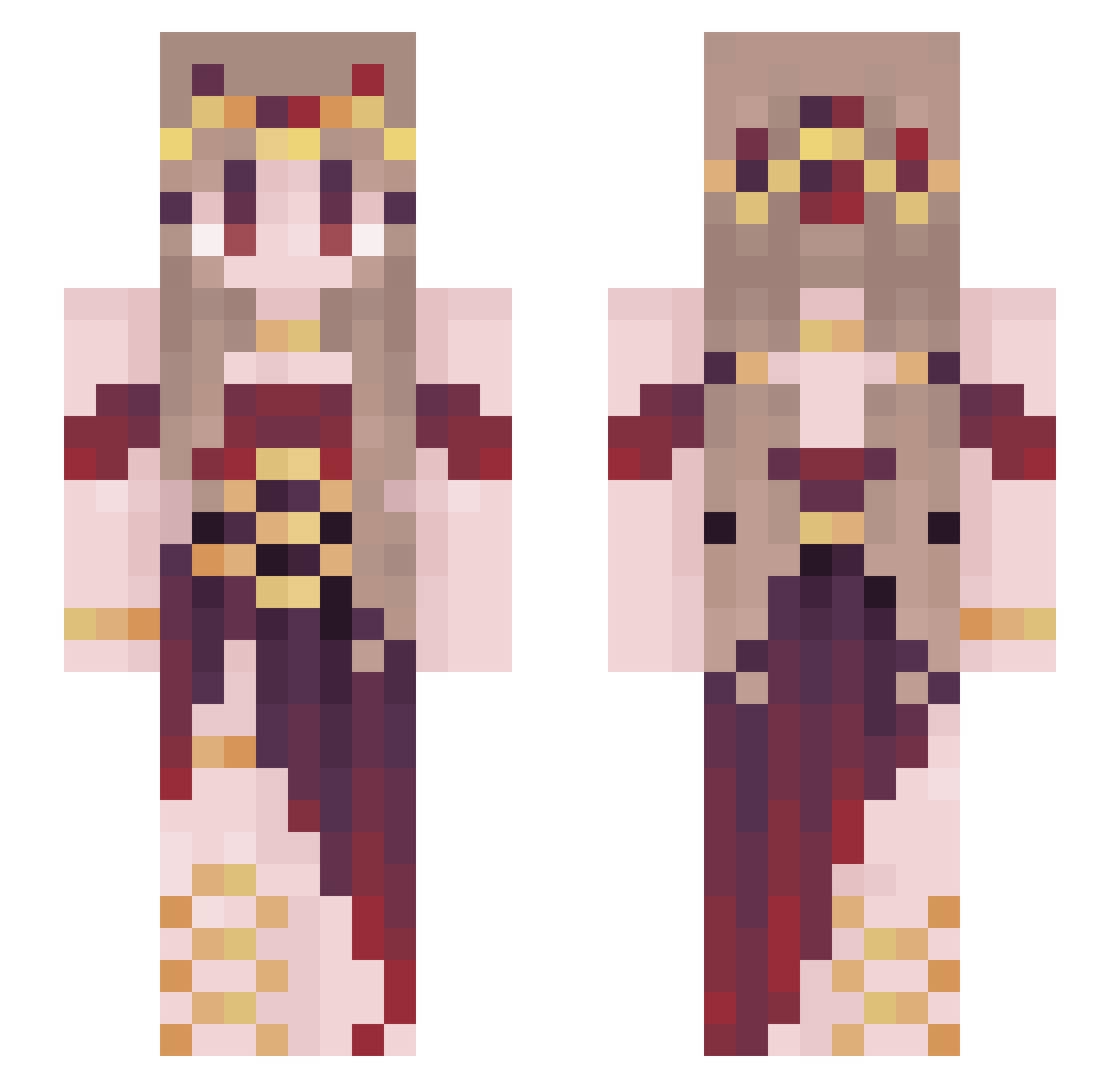 Sl33pdemon_ Minecraft skin, front and back view