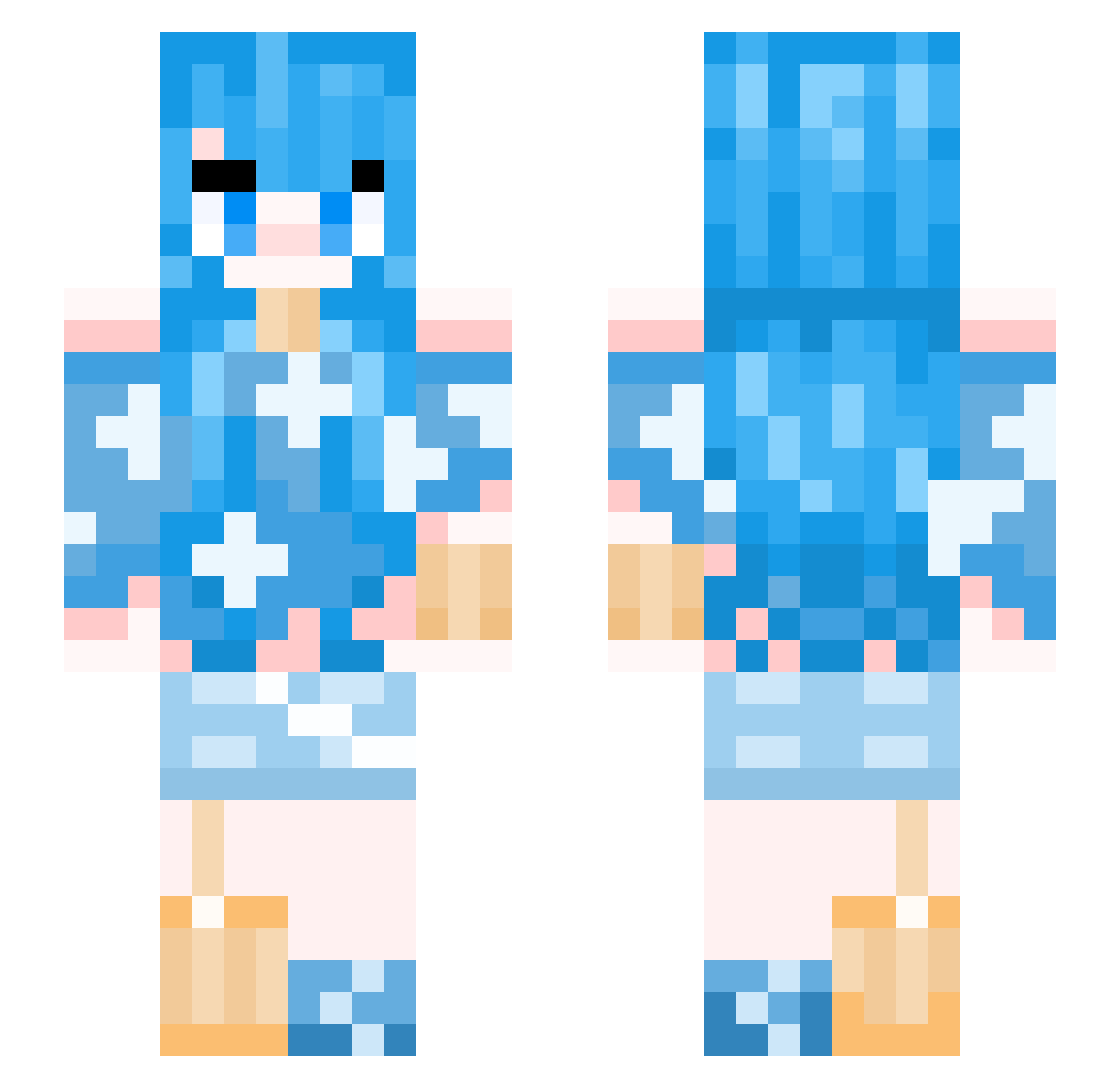 yu665 Minecraft skin, front and back view